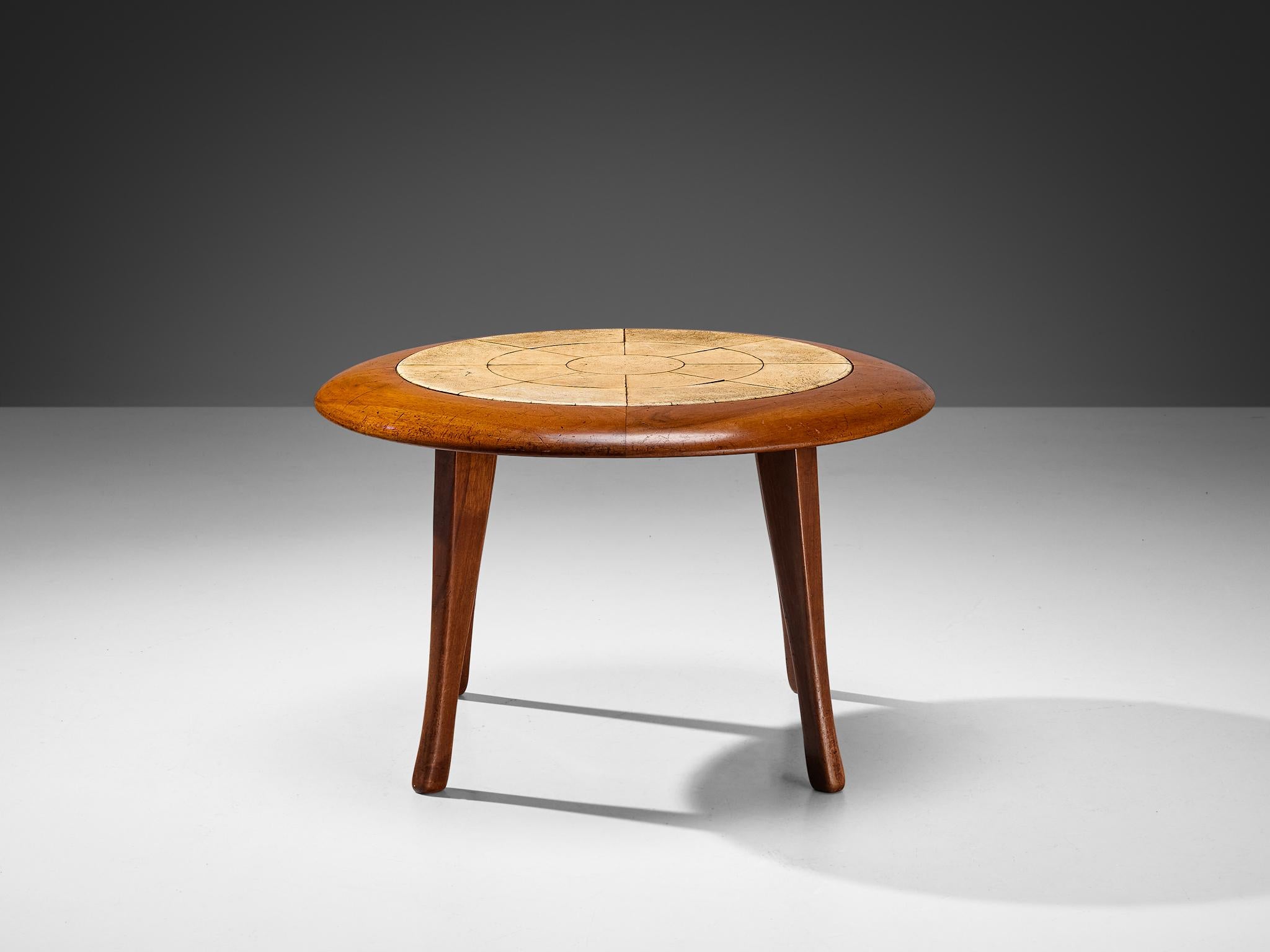 Guglielmo Ulrich Coffee Table in Parchment and Walnut  2