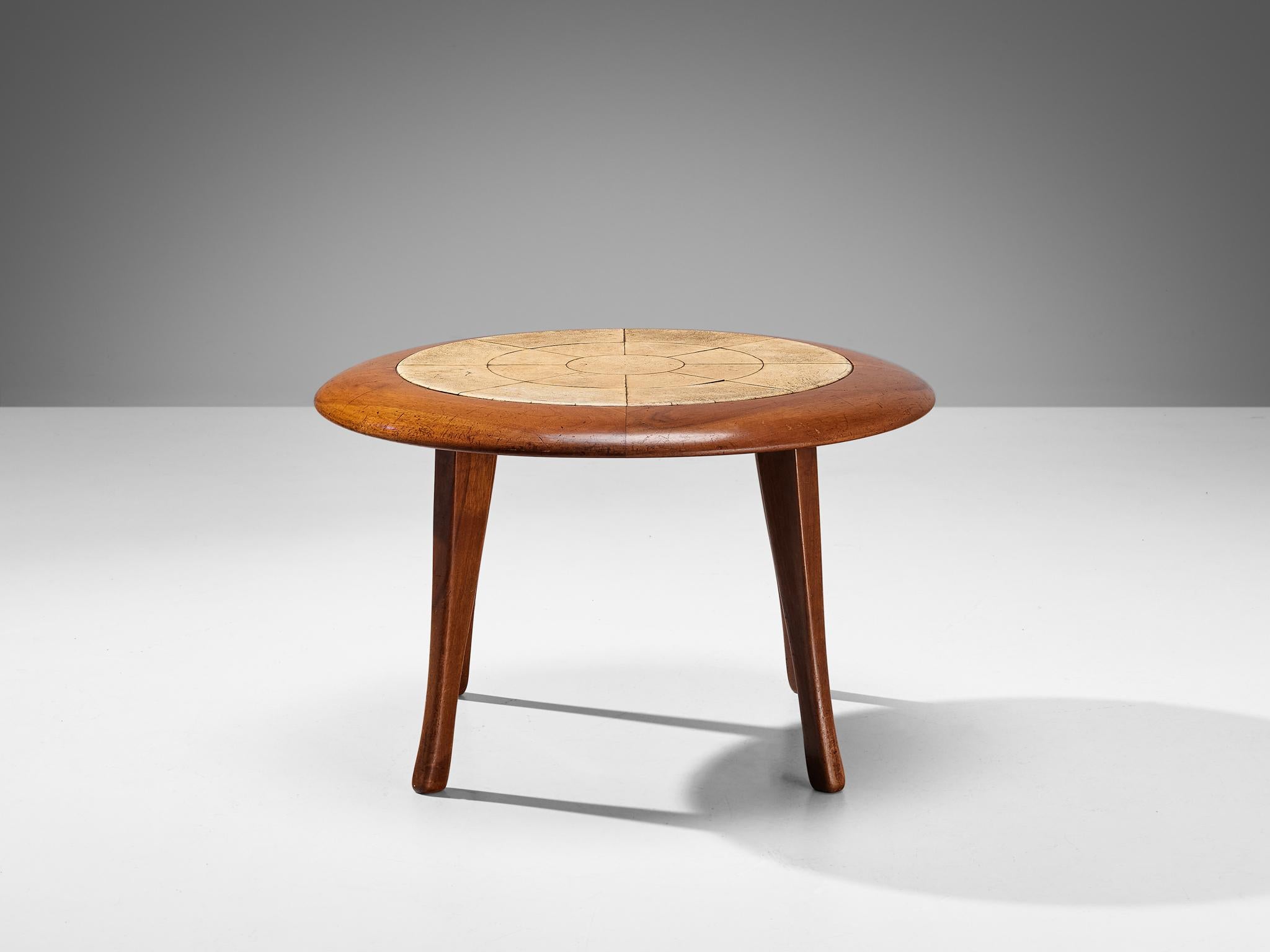 Guglielmo Ulrich Coffee Table in Parchment and Walnut 1
