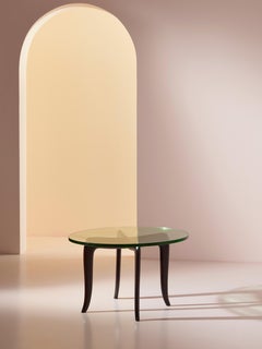 Table basse en bois et verre attribuée à Guglielmo Ulrich Italie, années 1940