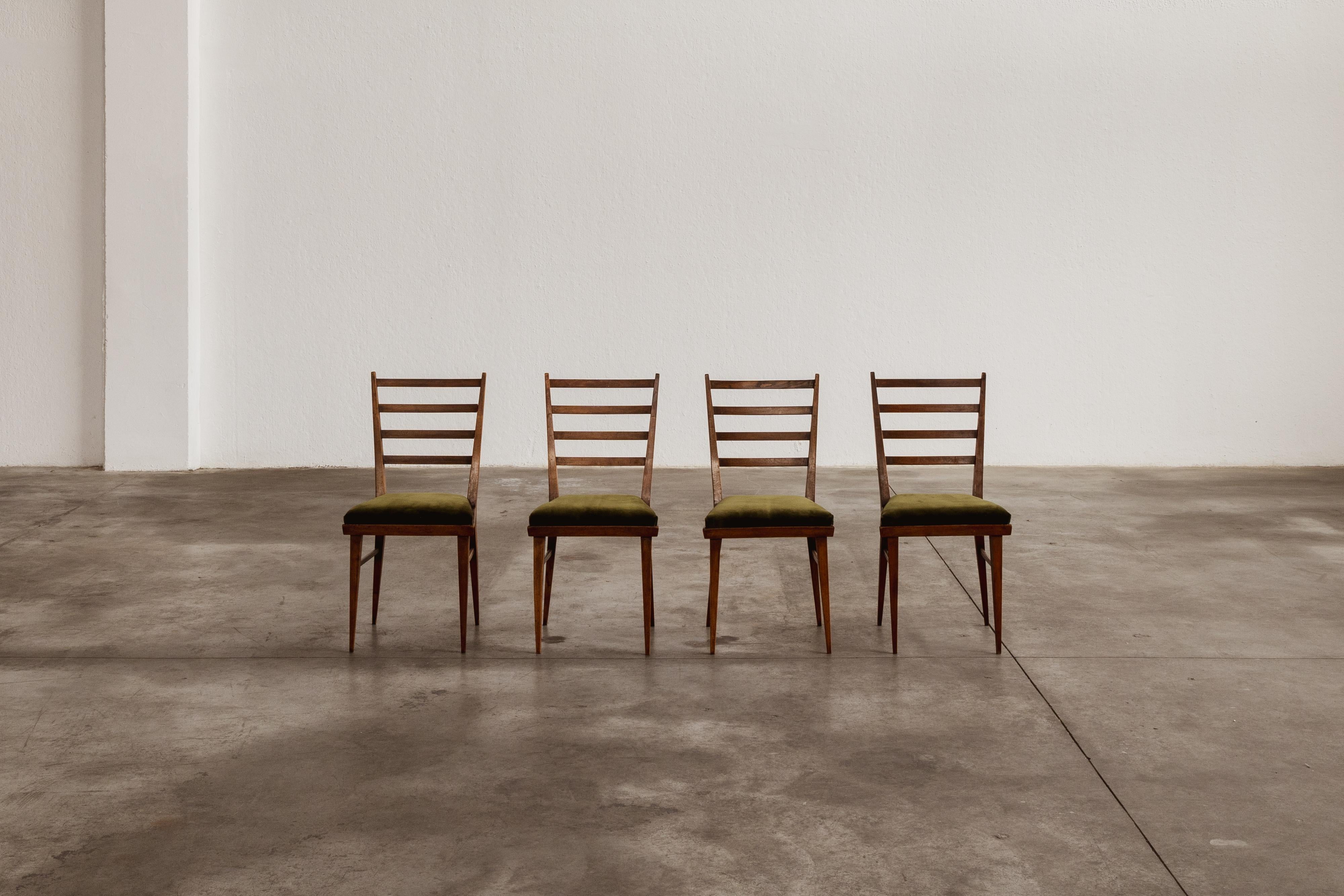 Italian Guglielmo Ulrich Dining Chairs for Saffa Milano, 1950, Set of 4 For Sale