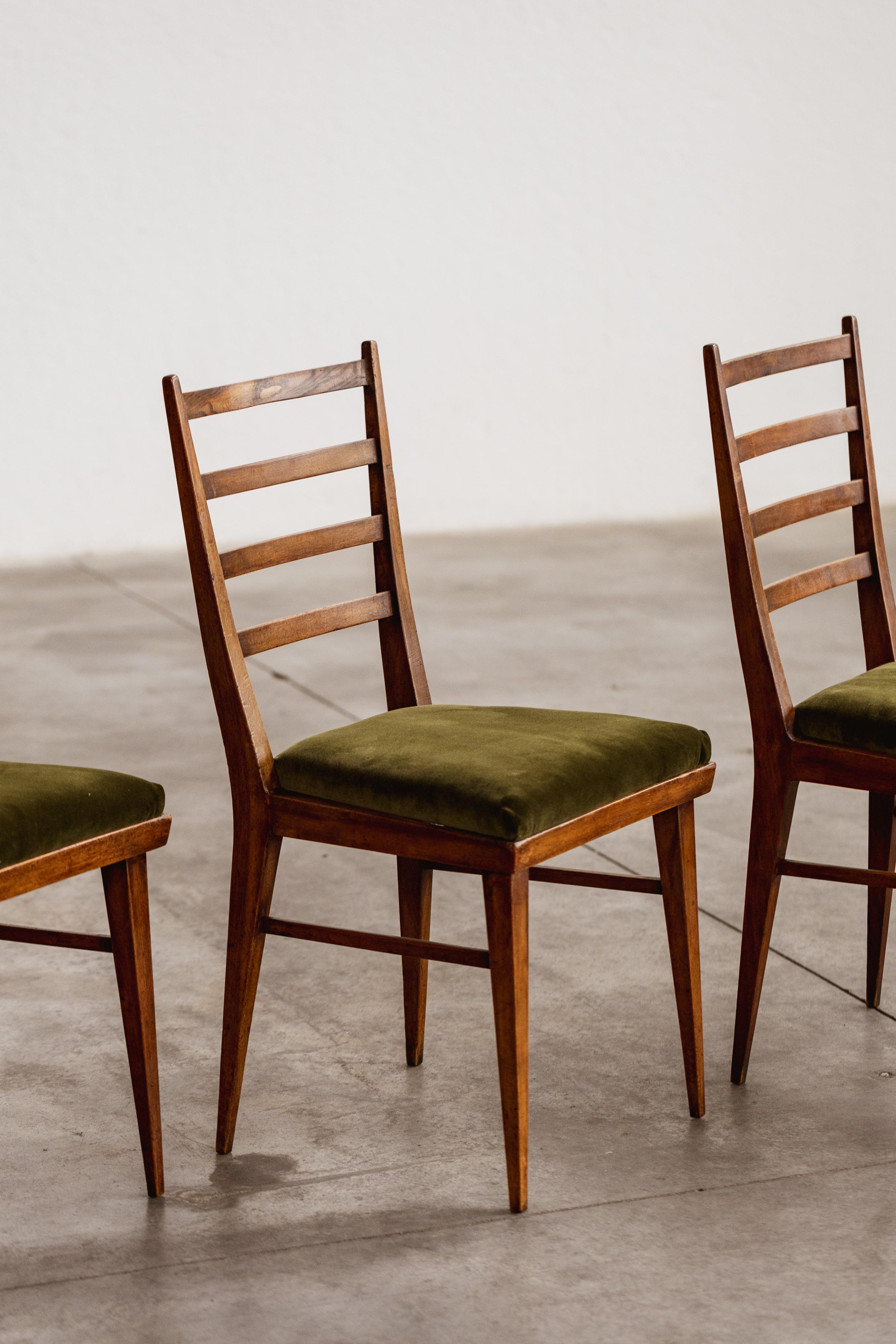 Guglielmo Ulrich Dining Chairs for Saffa Milano, 1950, Set of 4 In Good Condition For Sale In Lonigo, Veneto