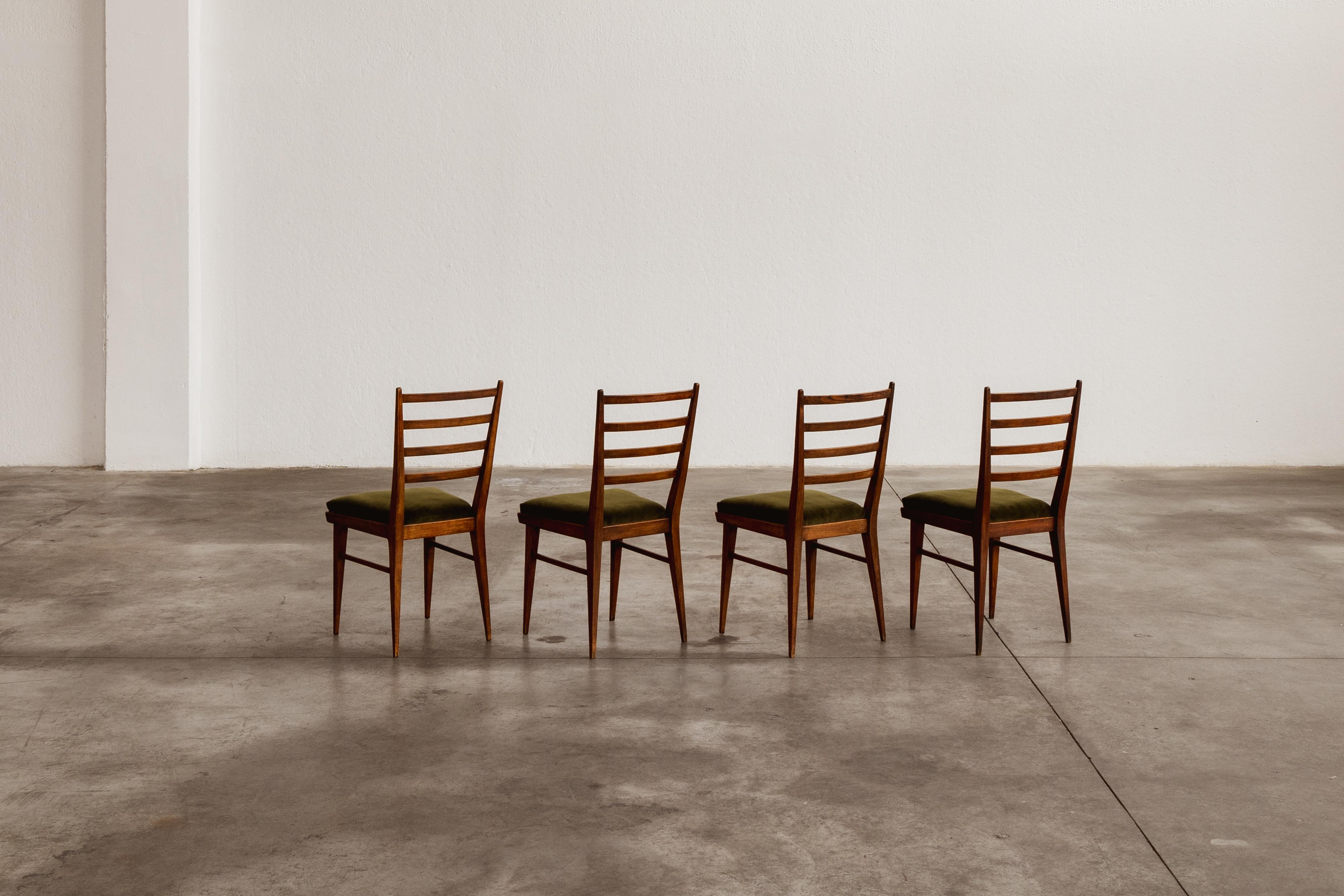 Mid-20th Century Guglielmo Ulrich Dining Chairs for Saffa Milano, 1950, Set of 4 For Sale