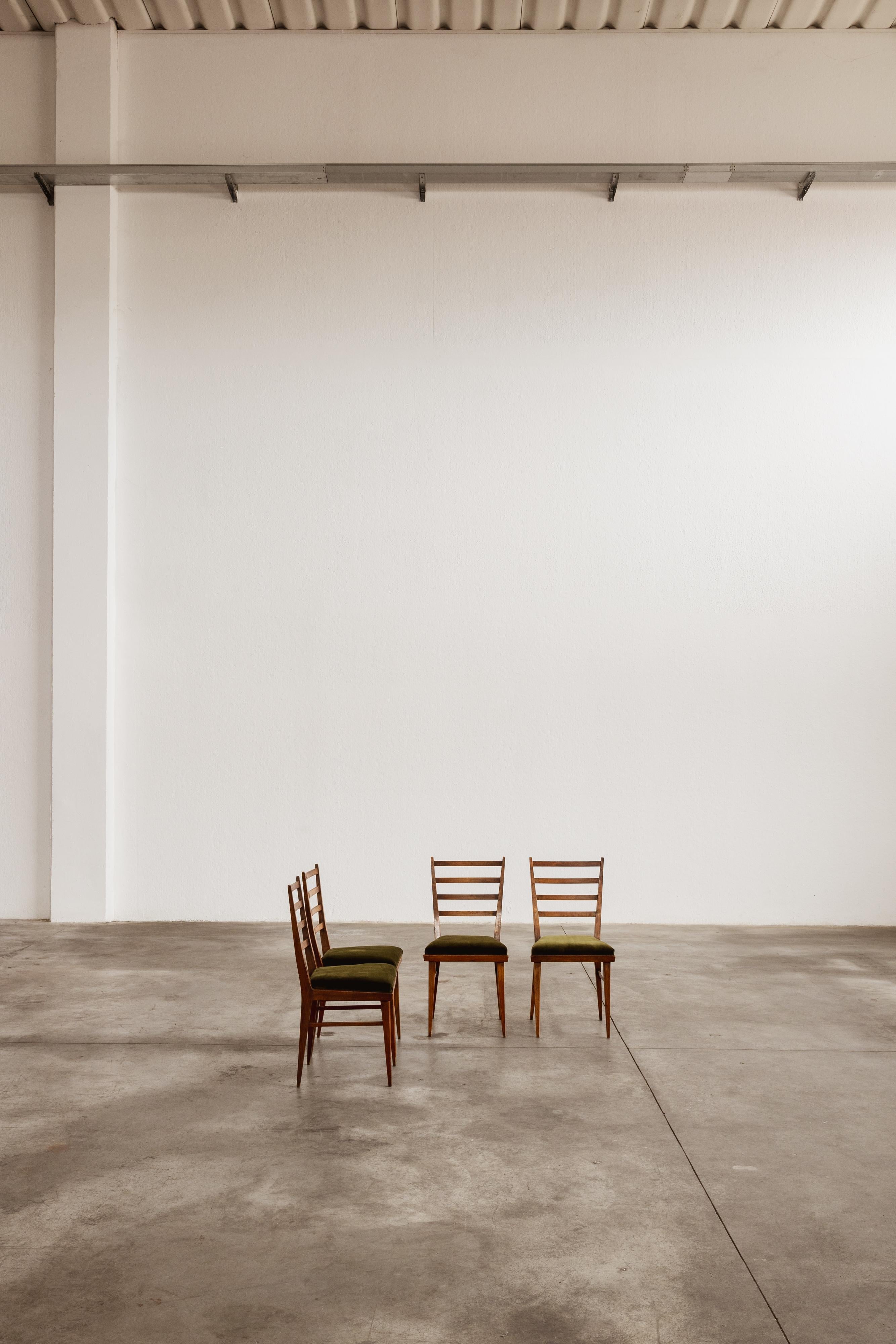 Guglielmo Ulrich Dining Chairs for Saffa Milano, 1950, Set of 4 For Sale 1