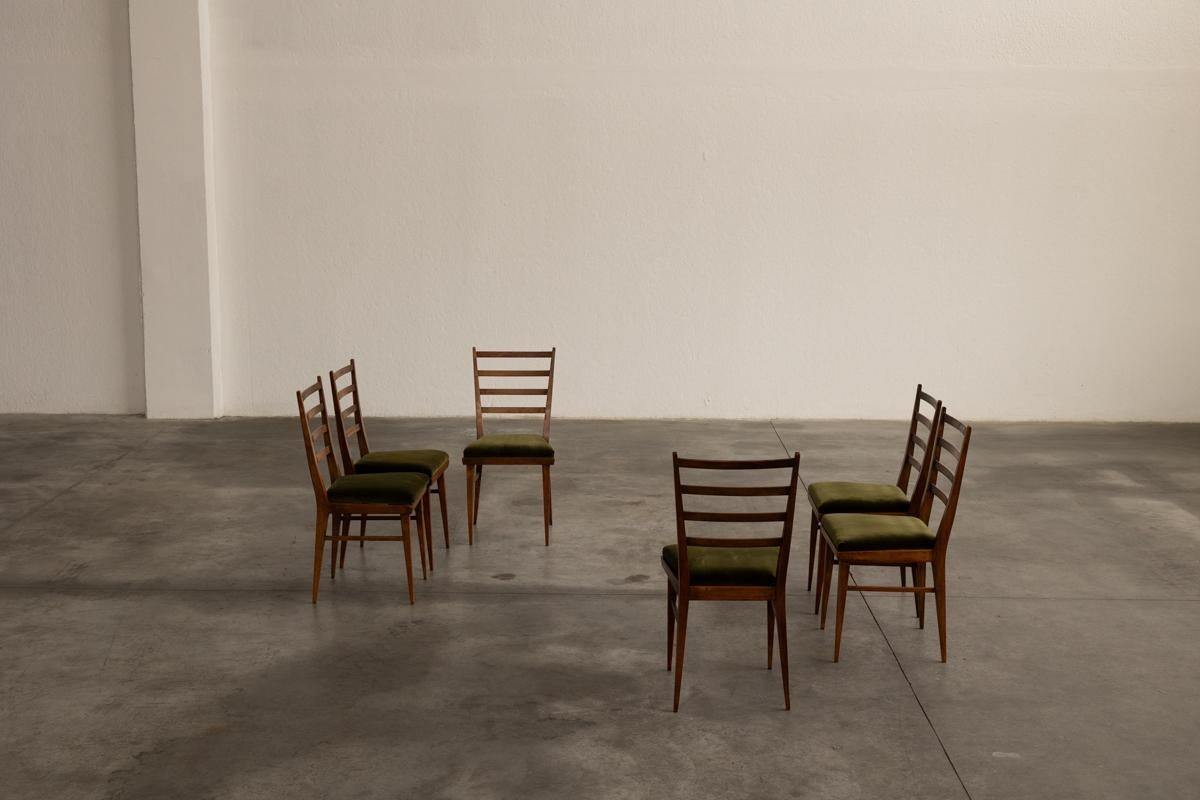 Guglielmo Ulrich Dining Chairs for Saffa Milano, 1950, Set of 6 For Sale 3