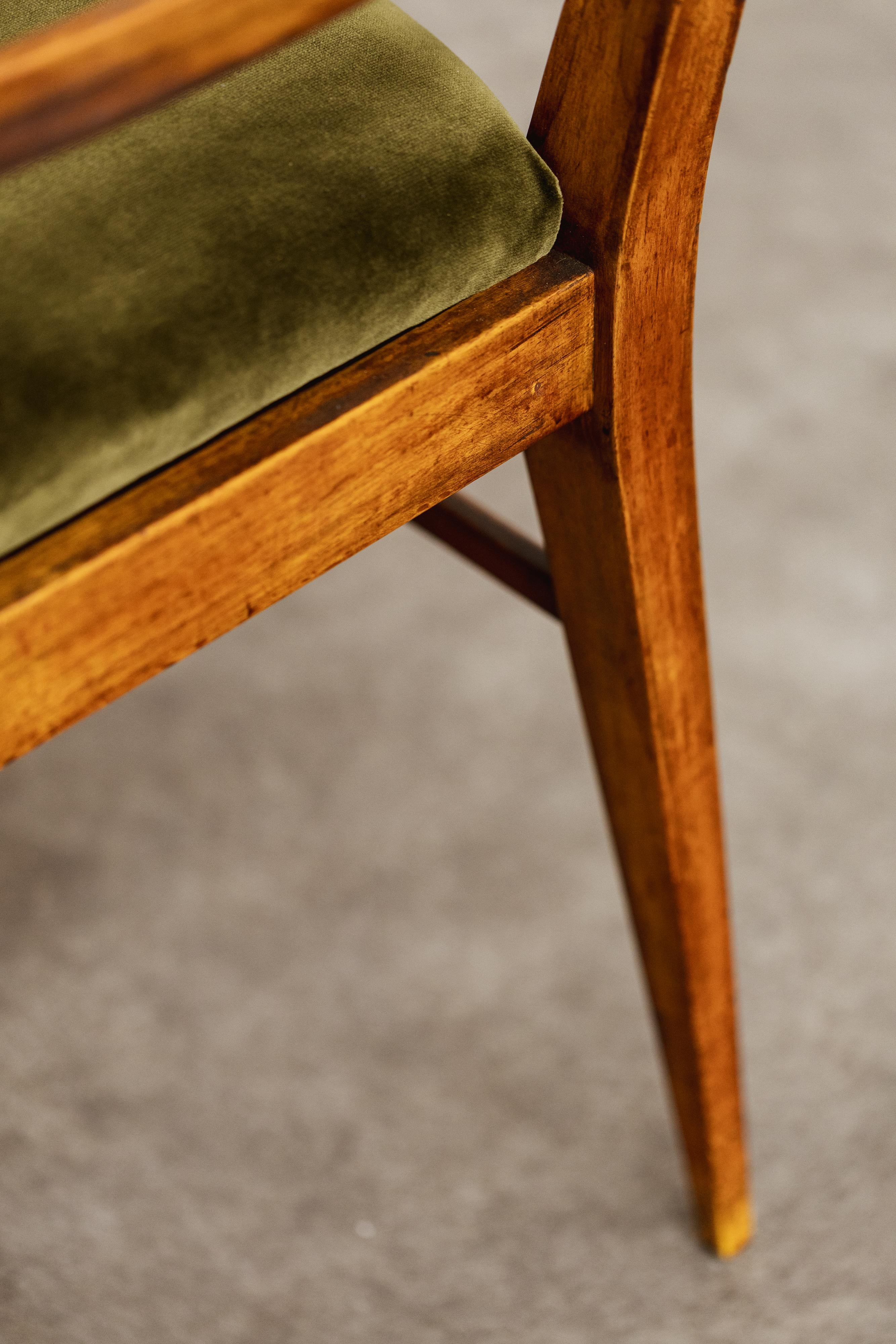 Mid-Century Modern Guglielmo Ulrich Dining Chairs for Saffa Milano, 1950, Set of 6 For Sale