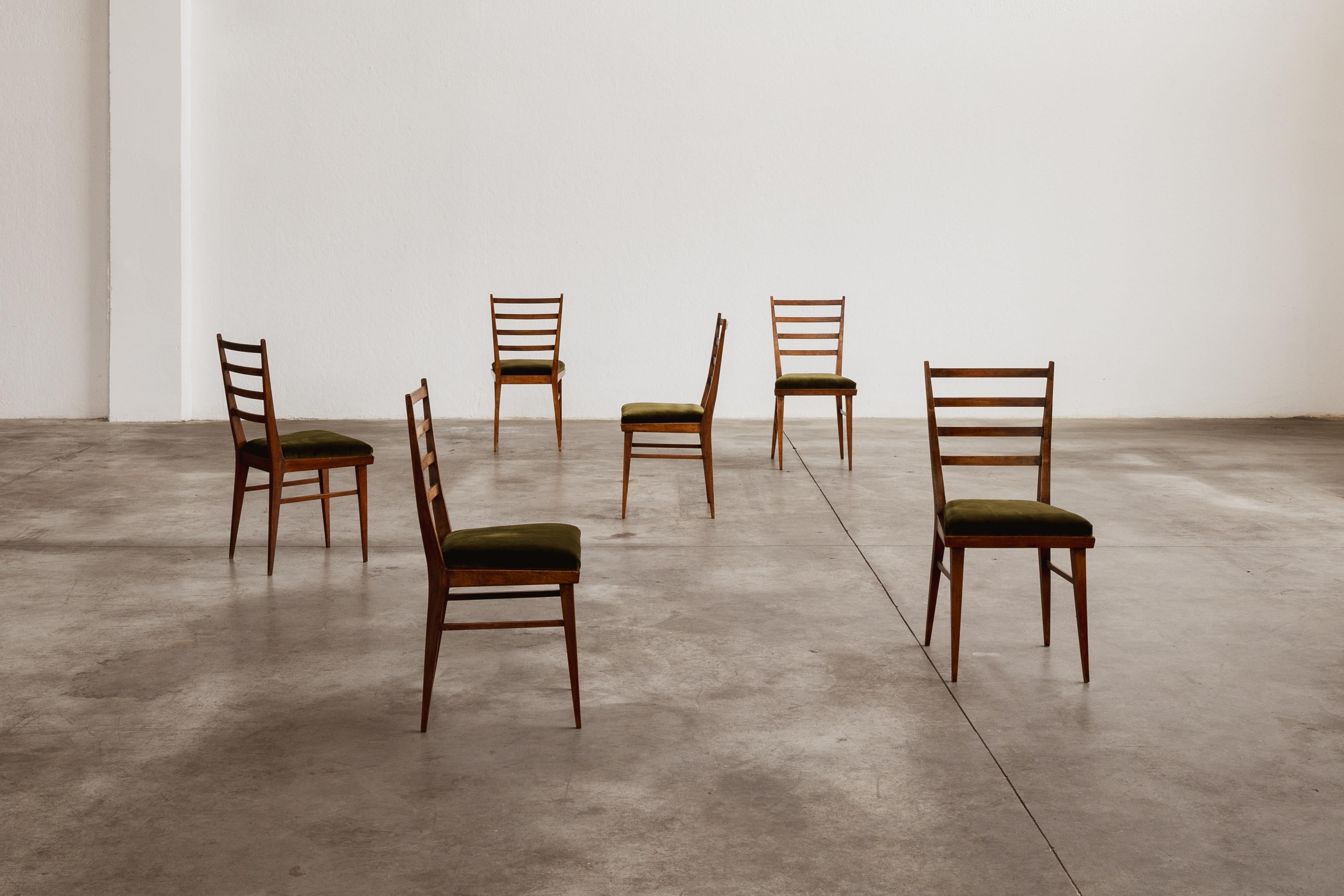 Guglielmo Ulrich Dining Chairs for Saffa Milano, 1950, Set of 6 For Sale 2