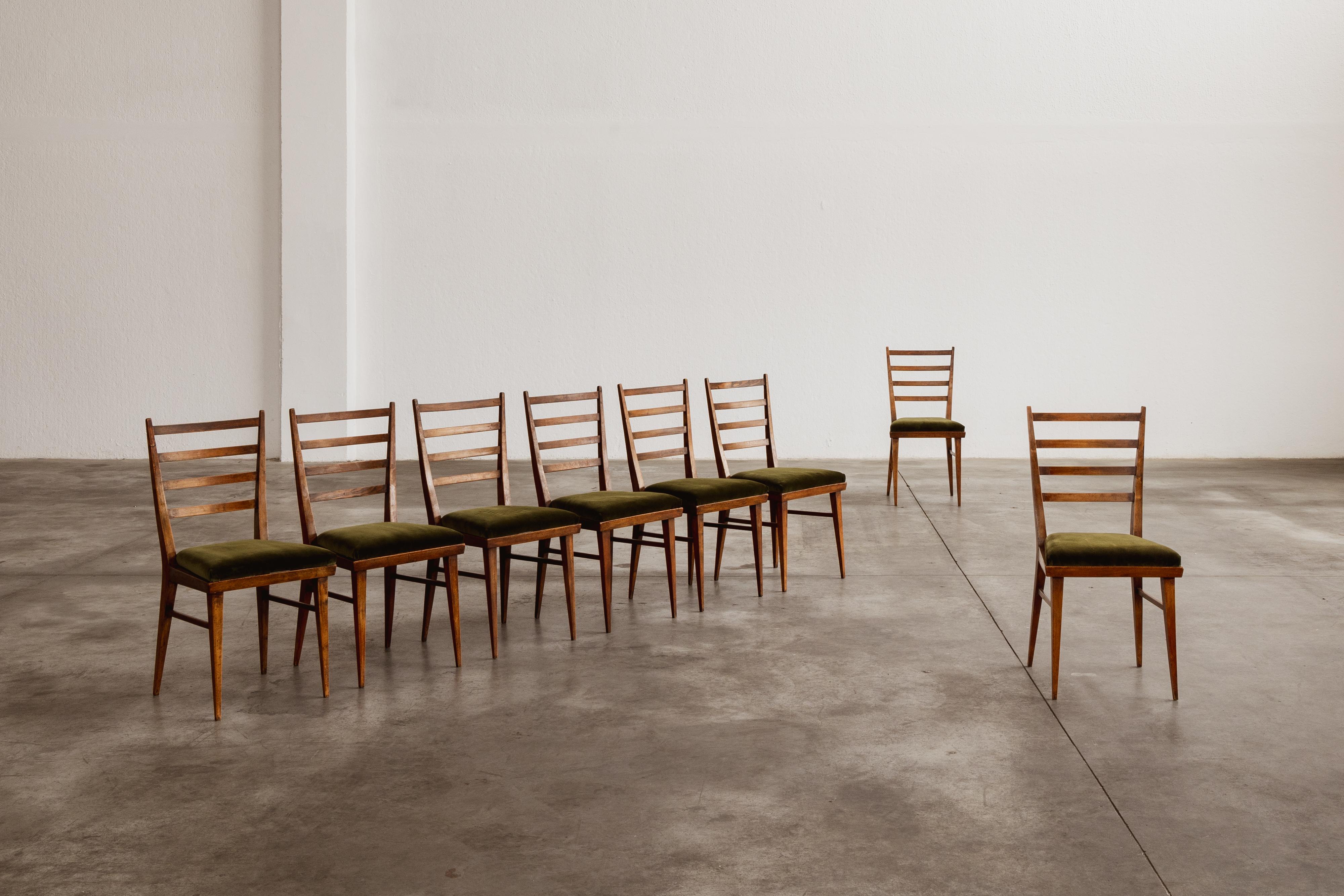 Guglielmo Ulrich Dining Chairs for Saffa Milano, 1950, Set of 8 For Sale 3