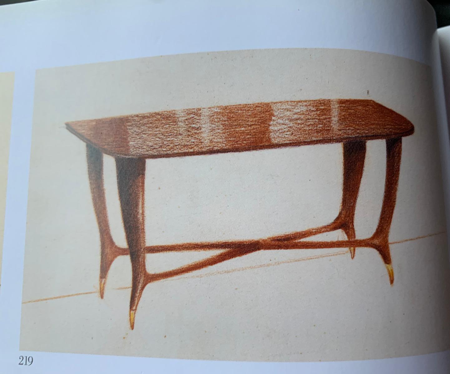 Guglielmo Ulrich Dinning Table Midcentury in Marble and Mahogany, 1950s 5