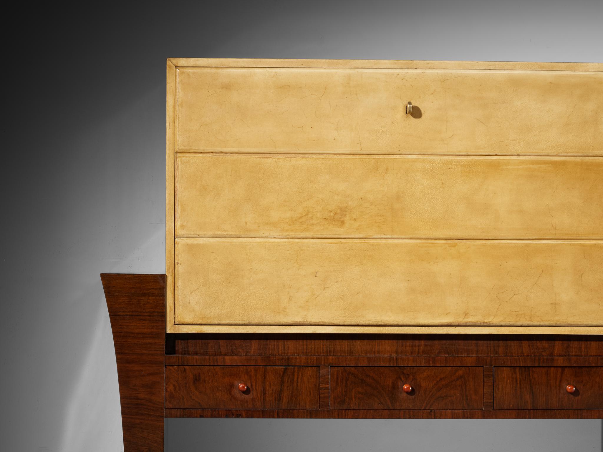 Guglielmo Ulrich for Ar.Ca Milano Bar Cabinet in Parchment and Wood For Sale 3