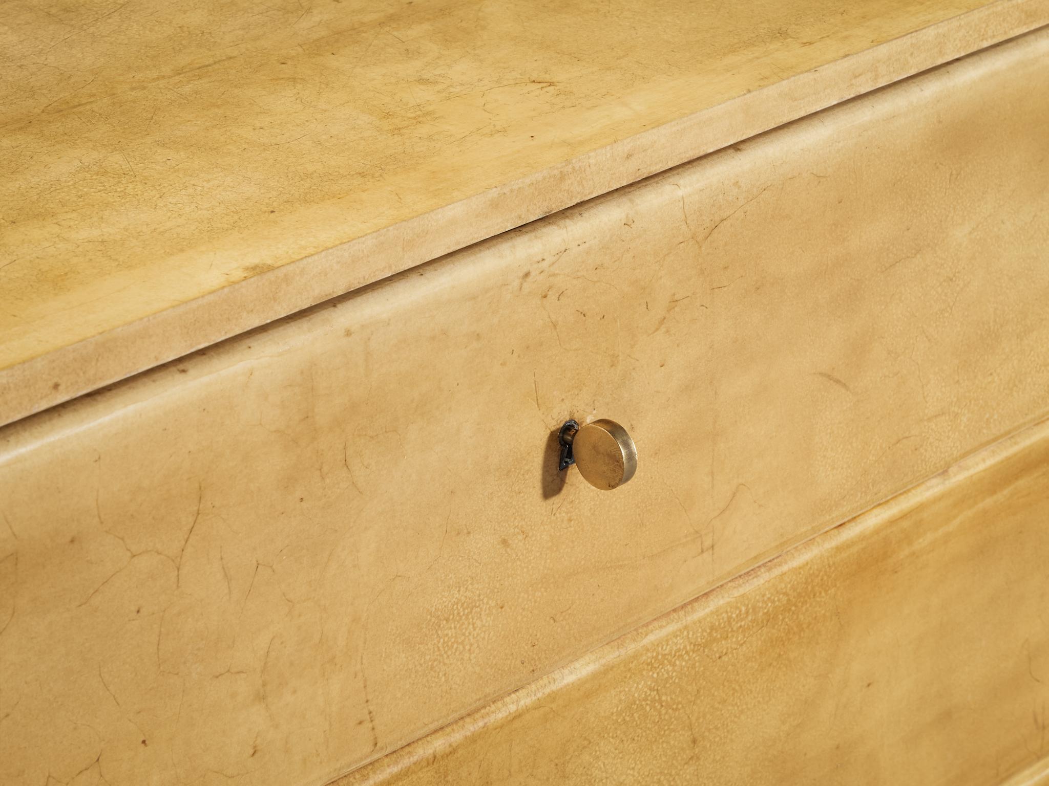 Guglielmo Ulrich for Ar.Ca Milano Bar Cabinet in Parchment and Wood For Sale 4