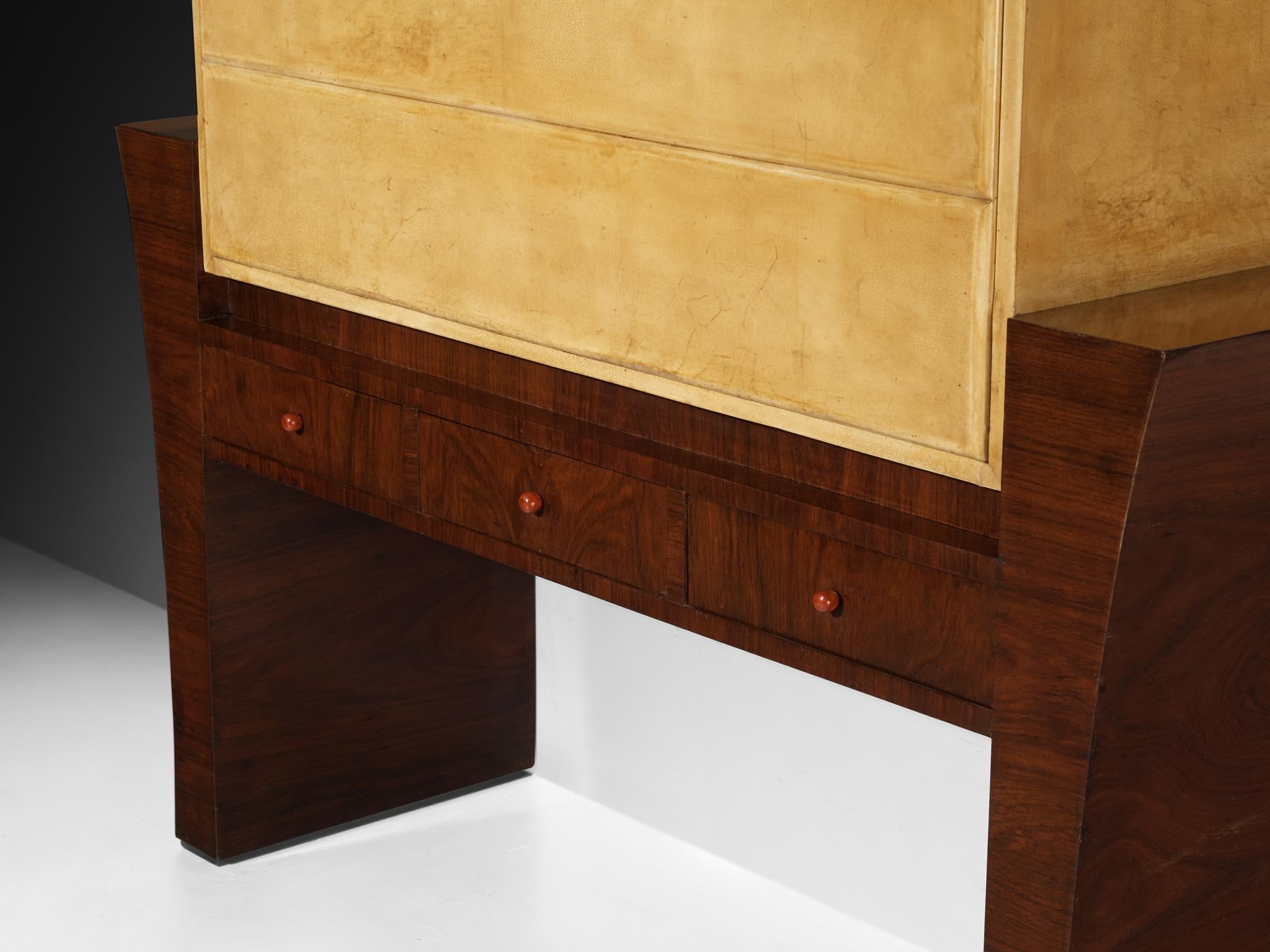 Guglielmo Ulrich for Ar.Ca Milano Bar Cabinet in Parchment and Wood For Sale 1