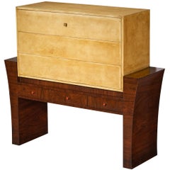 Guglielmo Ulrich for Ar.Ca Milano Bar Cabinet in Parchment and Wood