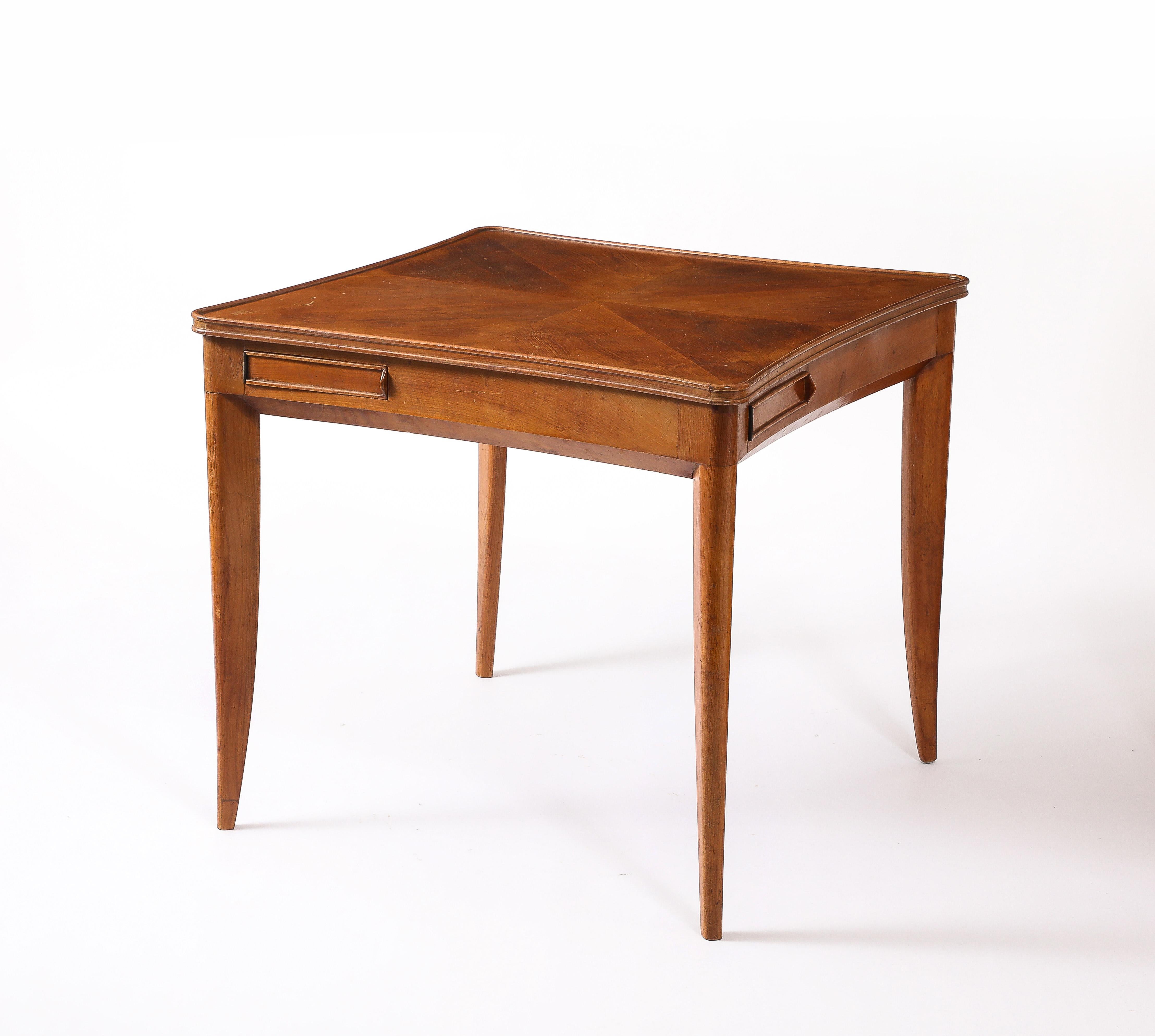 Guglielmo Ulrich Game Table, Italy 1950's In Good Condition For Sale In New York, NY