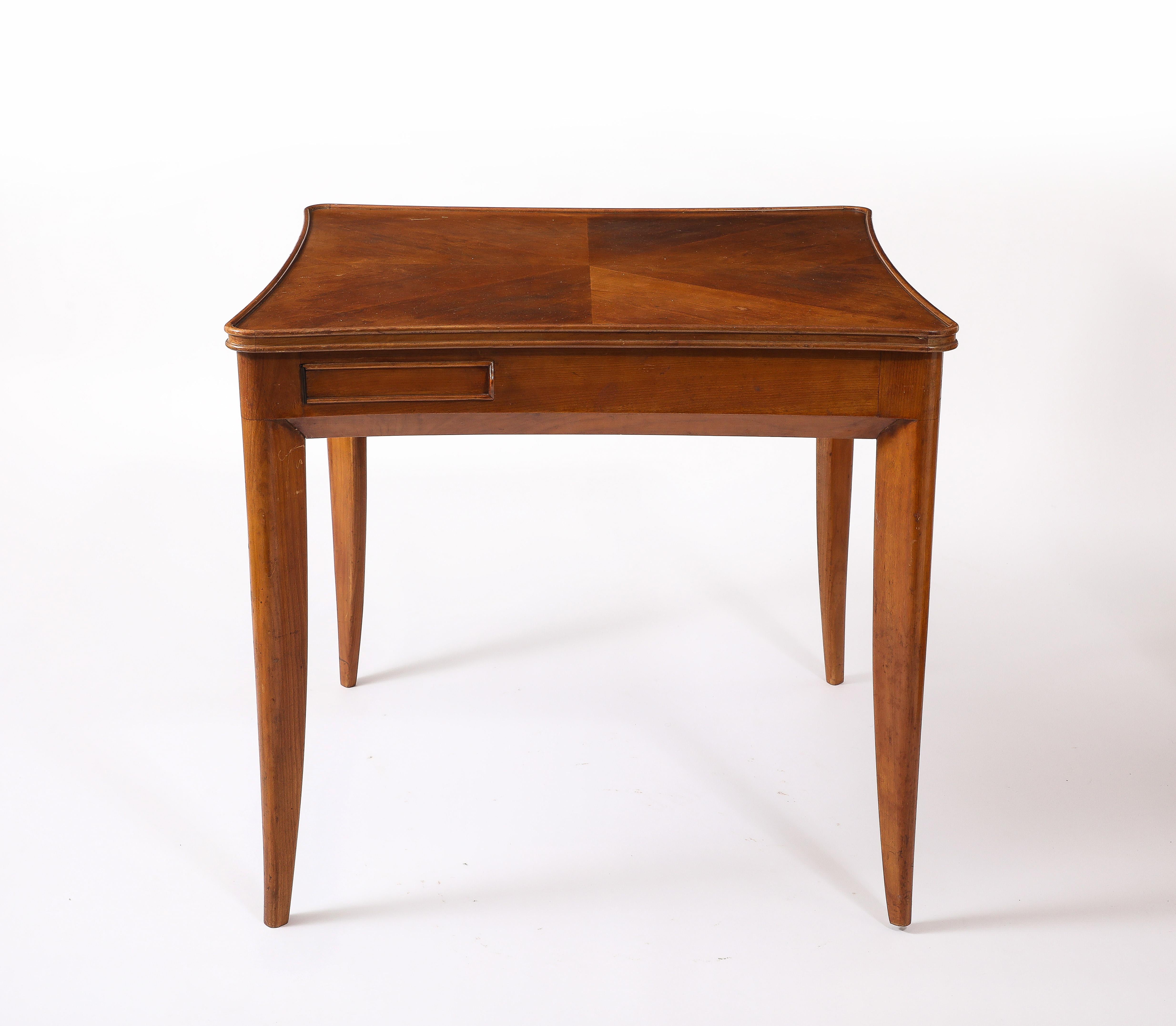 Walnut Guglielmo Ulrich Game Table, Italy 1950's For Sale
