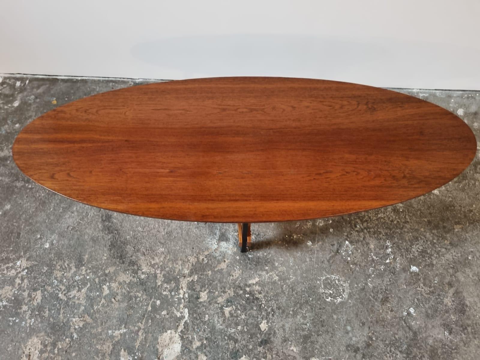 Metallo Tavolino da caffè in teak italiano di Guglielmo Ulrich, 1950 Tavola di metà secolo