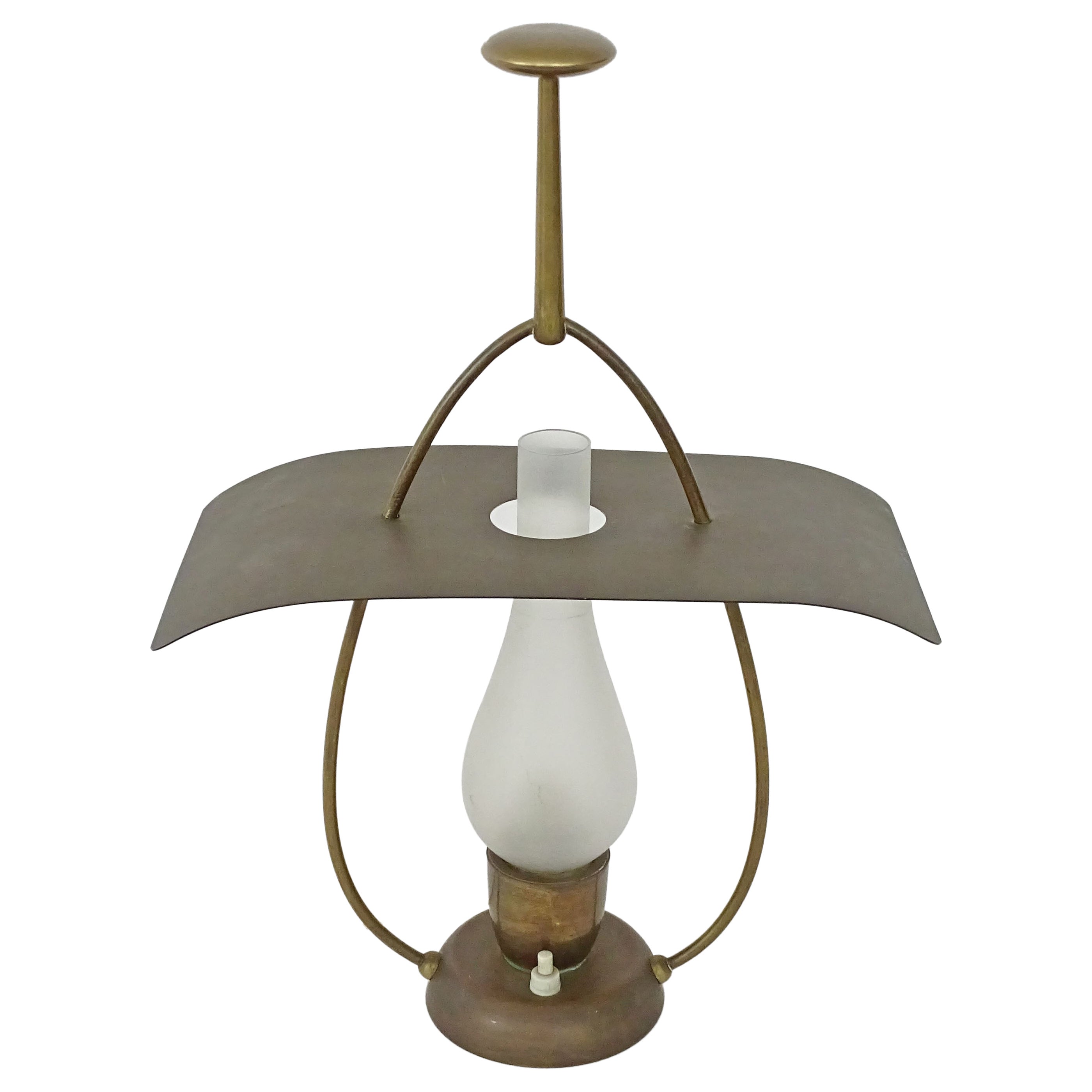 Lampe de table à lanterne en laiton de Guglielmo Ulrich pour Scaglia Milano, Italie, 1939 en vente
