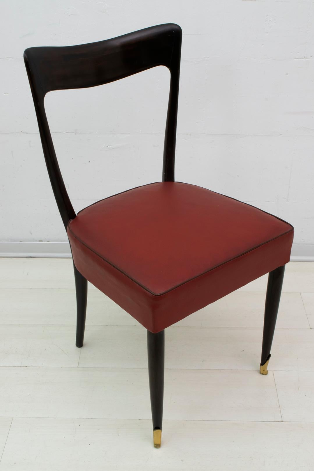 Guglielmo Ulrich Mid-Century Modern Italian Mahogany Eight Dining Chairs, 1940s 7