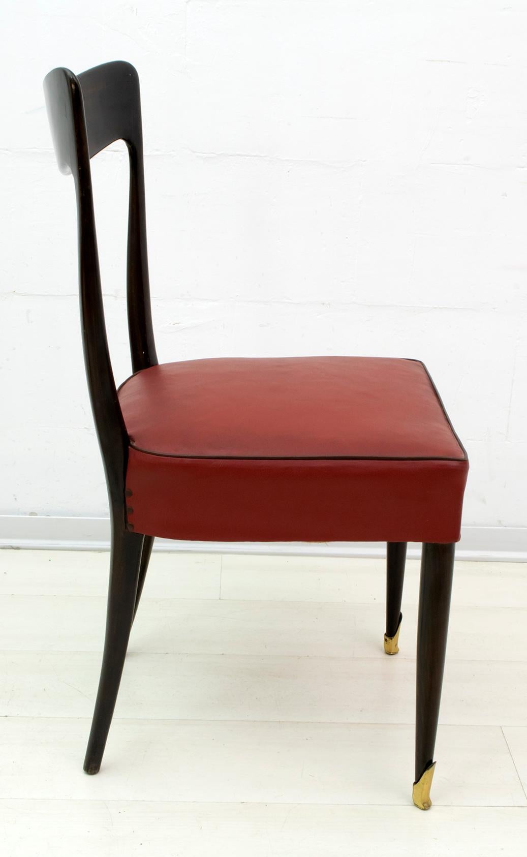 Guglielmo Ulrich Mid-Century Modern Italian Mahogany Eight Dining Chairs, 1940s 10