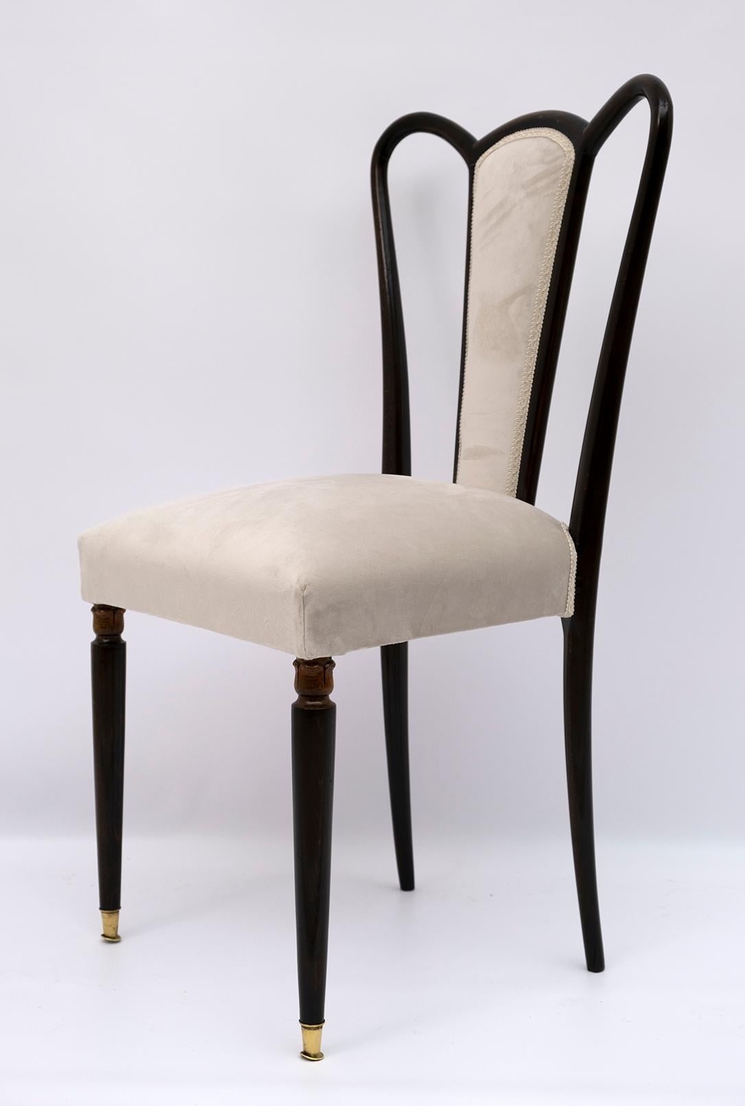 Guglielmo Ulrich Mid-Century Modern Italian Velvet Chair, 1940s In Excellent Condition In Puglia, Puglia