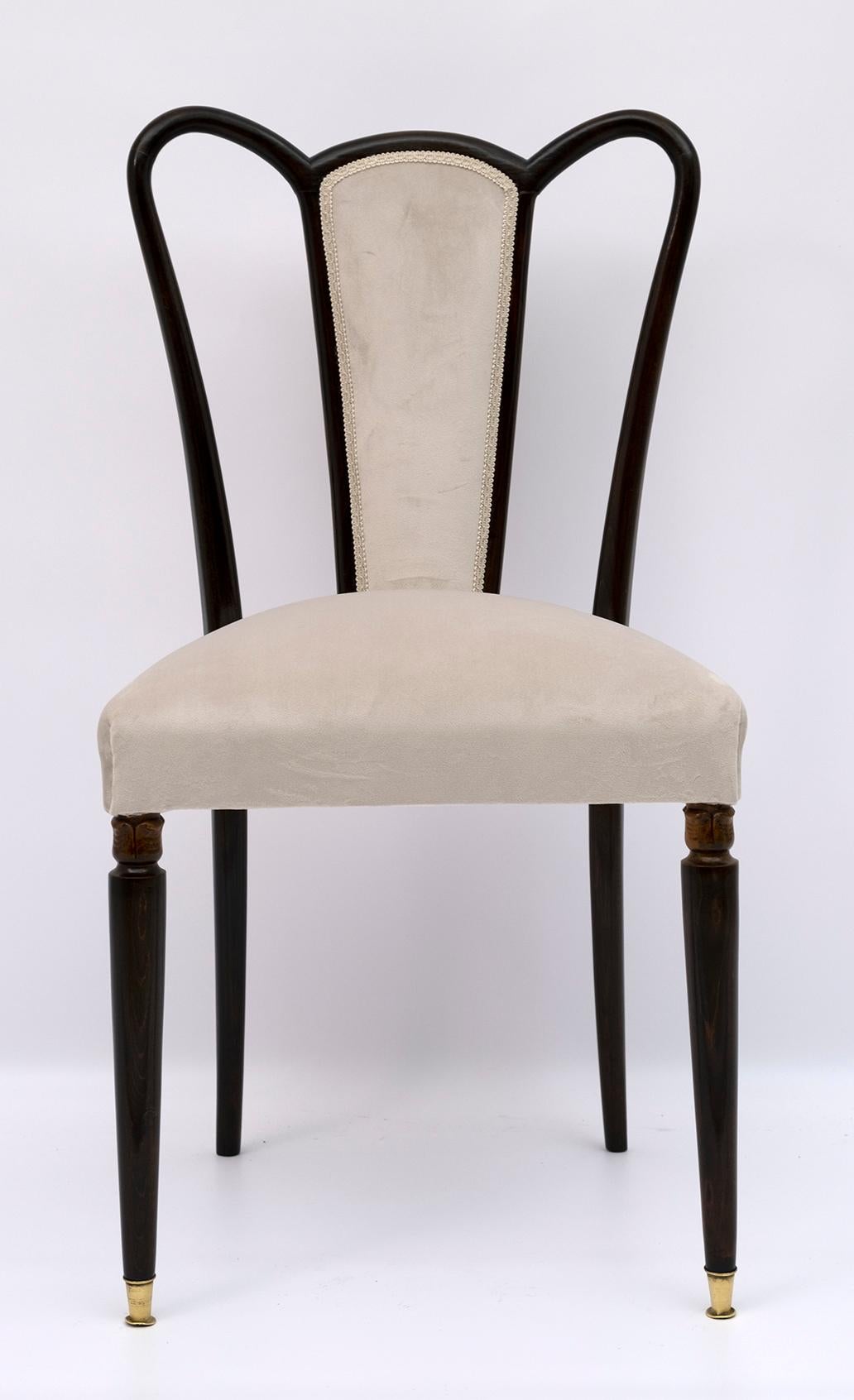 Guglielmo Ulrich Mid-Century Modern Italian Velvet Chairs, 1940s 6
