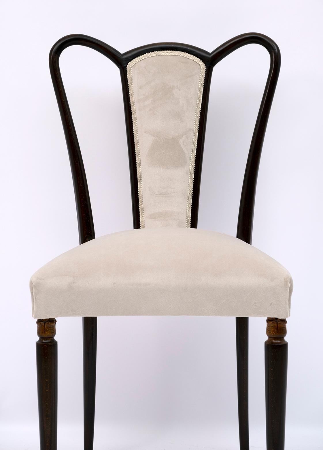 Guglielmo Ulrich Mid-Century Modern Italian Velvet Chairs, 1940s 4
