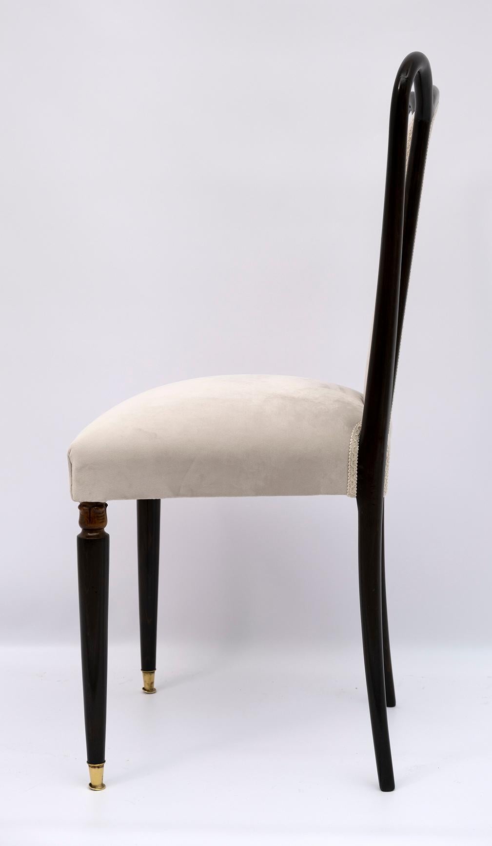 Guglielmo Ulrich Mid-Century Modern Italian Velvet Dining Chairs, 1940s 6