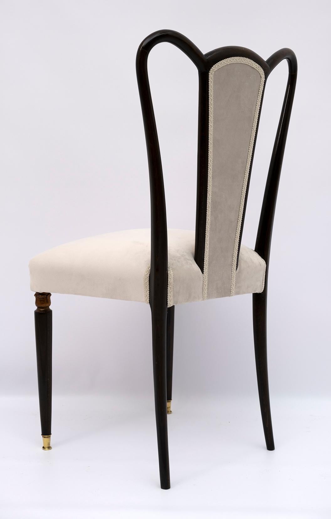Guglielmo Ulrich Mid-Century Modern Italian Velvet Dining Chairs, 1940s 7