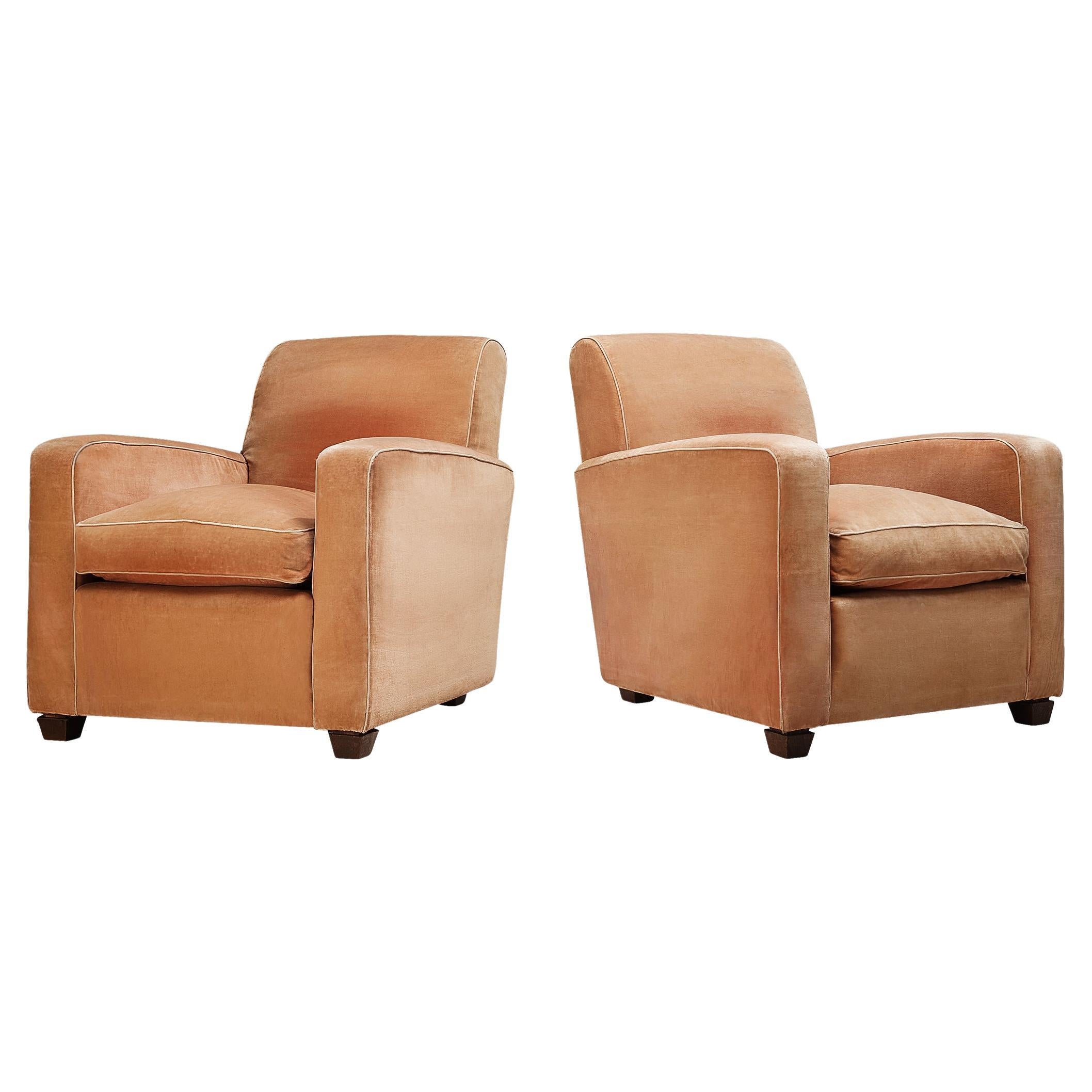 Guglielmo Ulrich Pair of Lounge Chairs in Pink Velvet Upholstery 