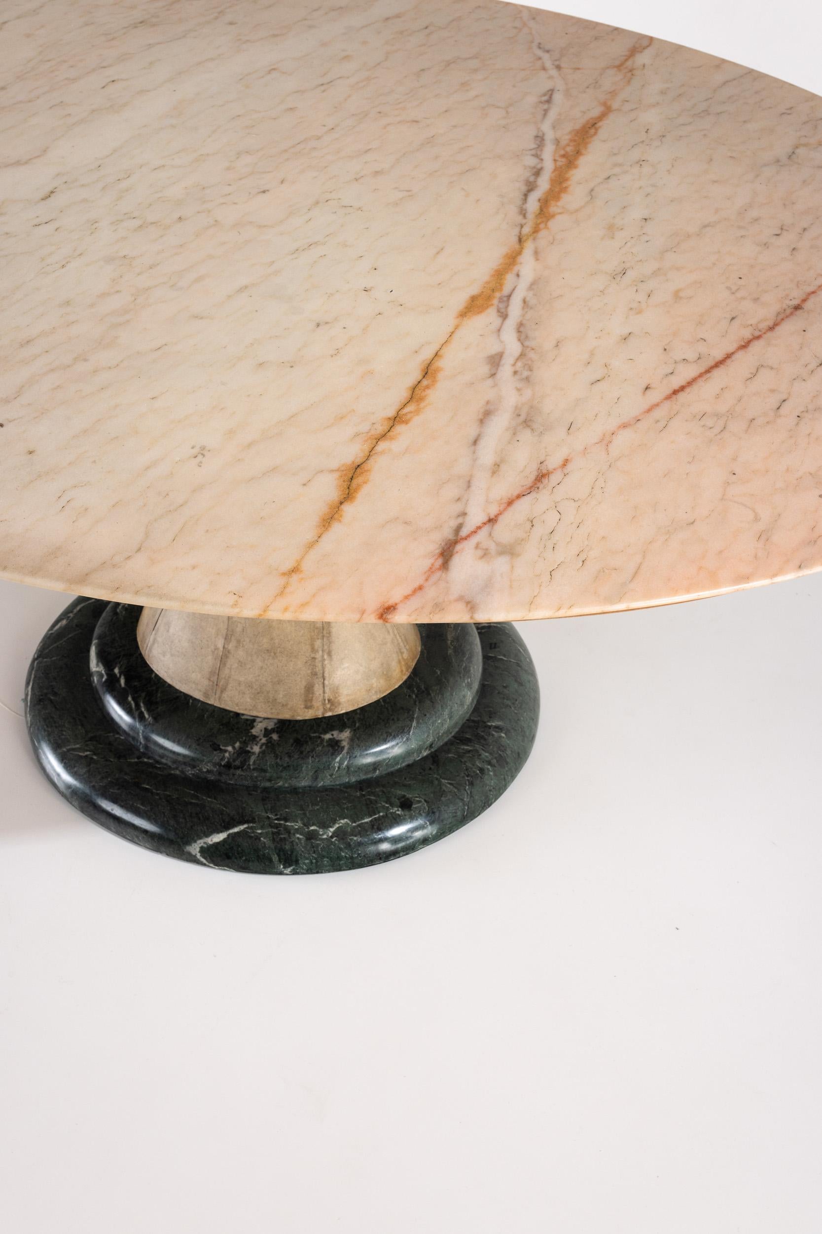 Mid-20th Century Guglielmo Ulrich Parchemin table with marble top. Italian design 1940s For Sale