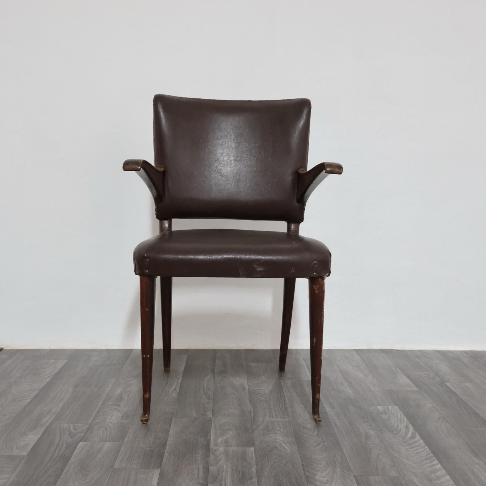 Guglielmo Ulrich Sedia con Braccioli a Sbalzo Anni '50 Raro Design Modernariato in vendita 5