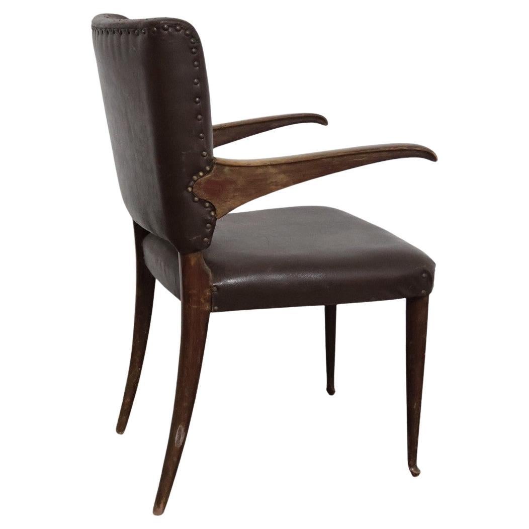 Guglielmo Ulrich Sedia con Braccioli a Sbalzo Anni 
50 Raro Design Modernariato in vendita