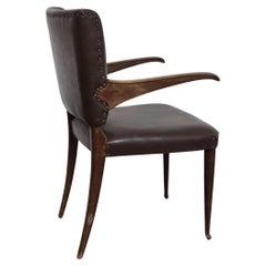 Guglielmo Ulrich Sedia con Braccioli a Sbalzo Anni '50 Raro Design Modernariato