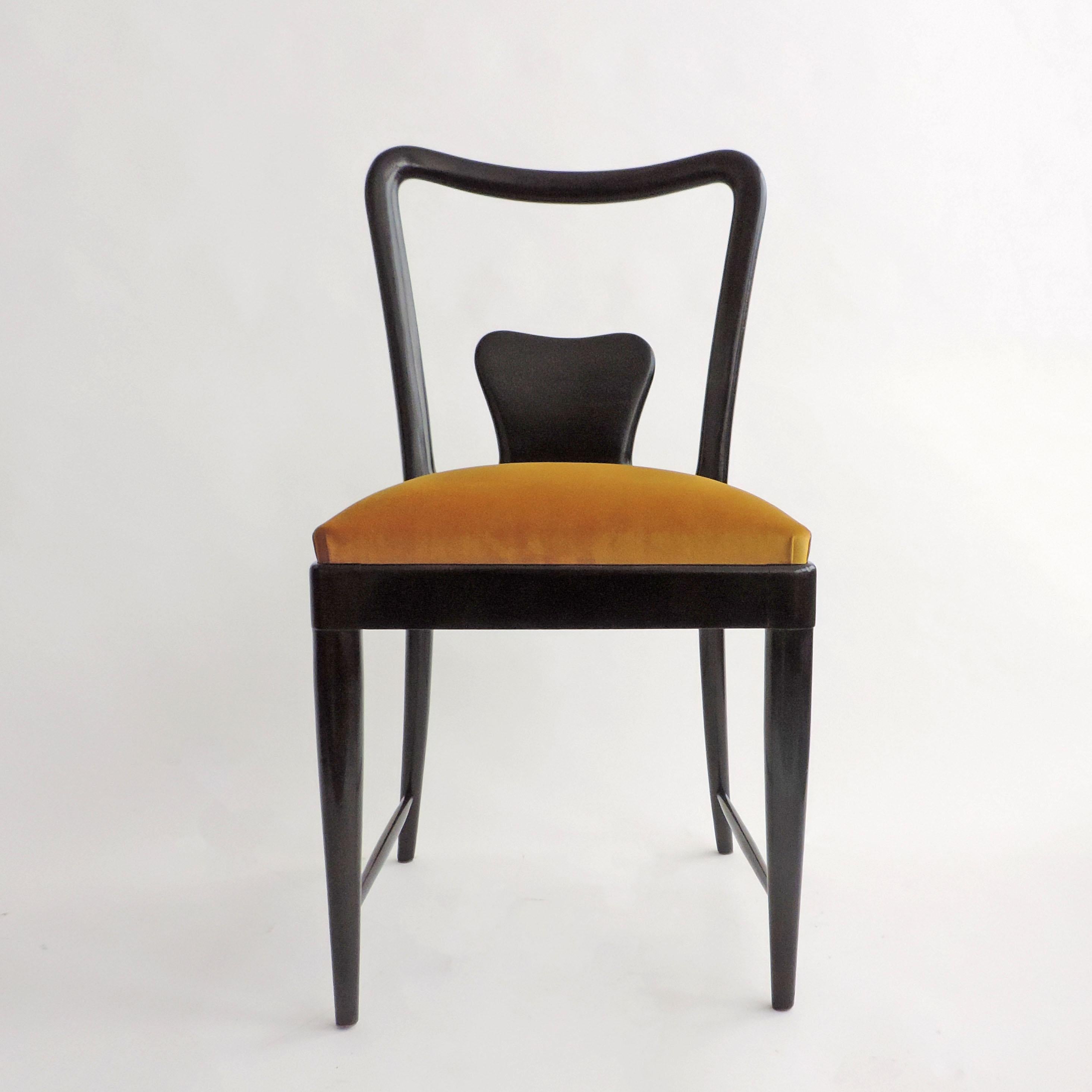 Guglielmo Ulrich Set of Six Dining Chairs, Italy, 1940s For Sale 4