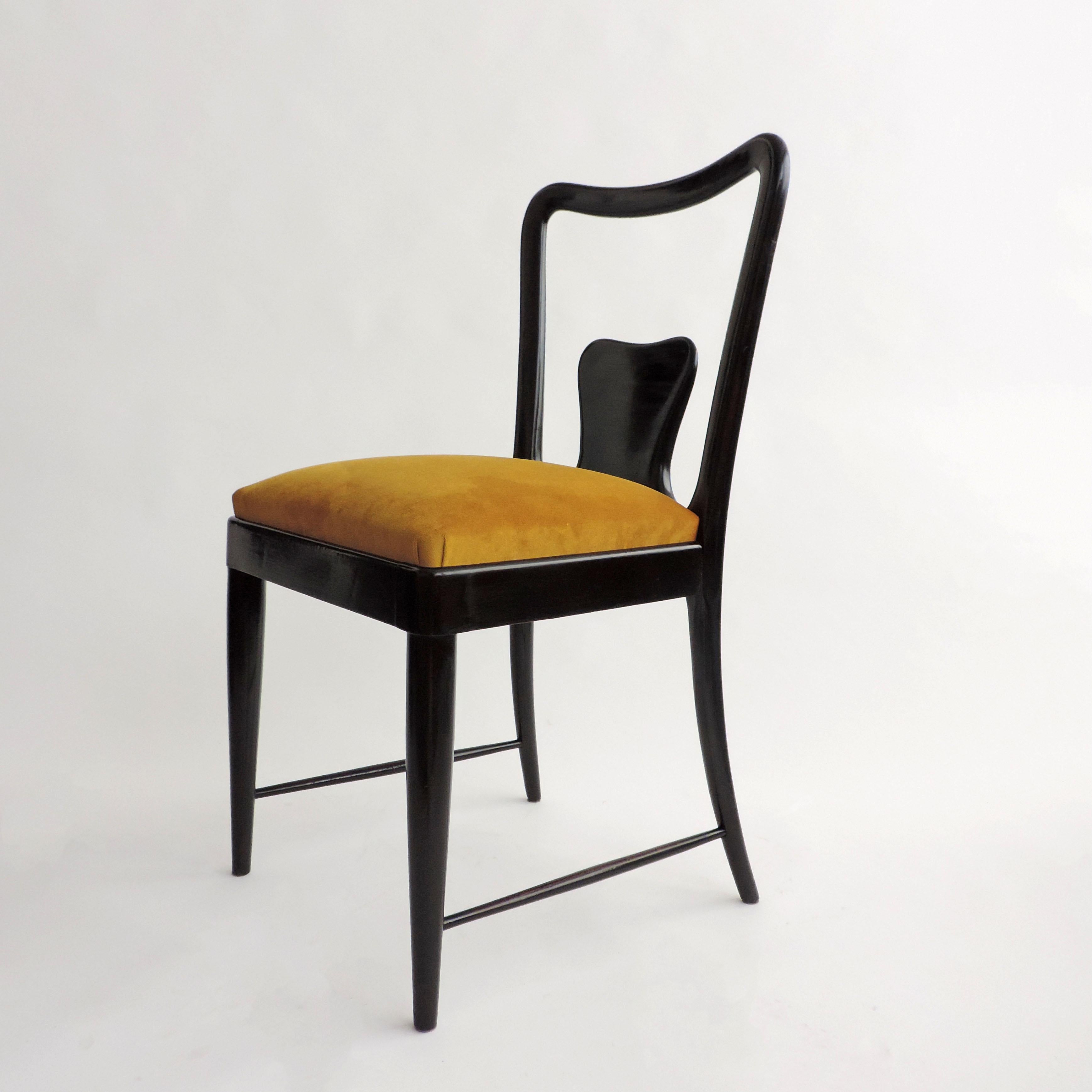 Italian Guglielmo Ulrich Set of Six Dining Chairs, Italy, 1940s For Sale