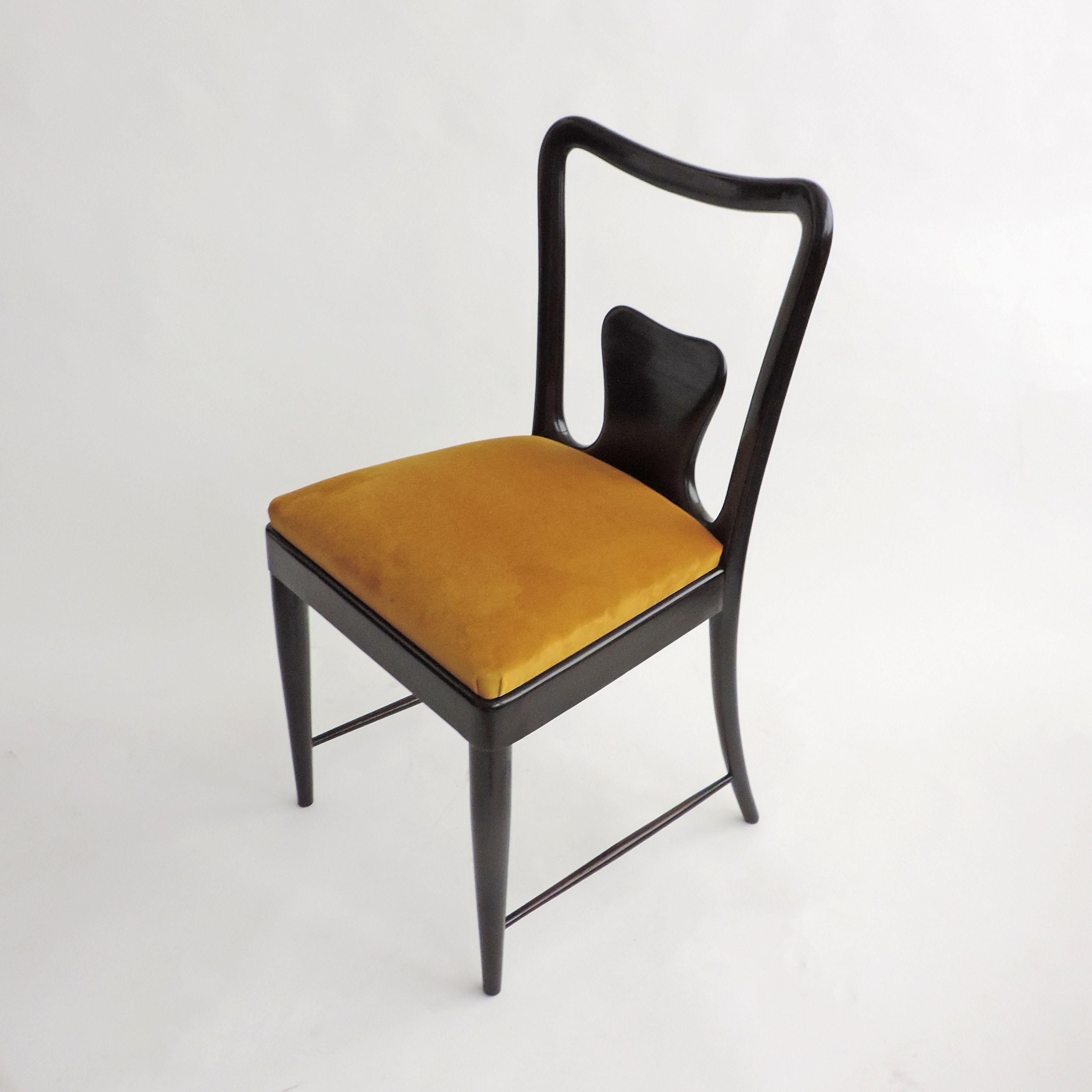 Stained Guglielmo Ulrich Set of Six Dining Chairs, Italy, 1940s For Sale