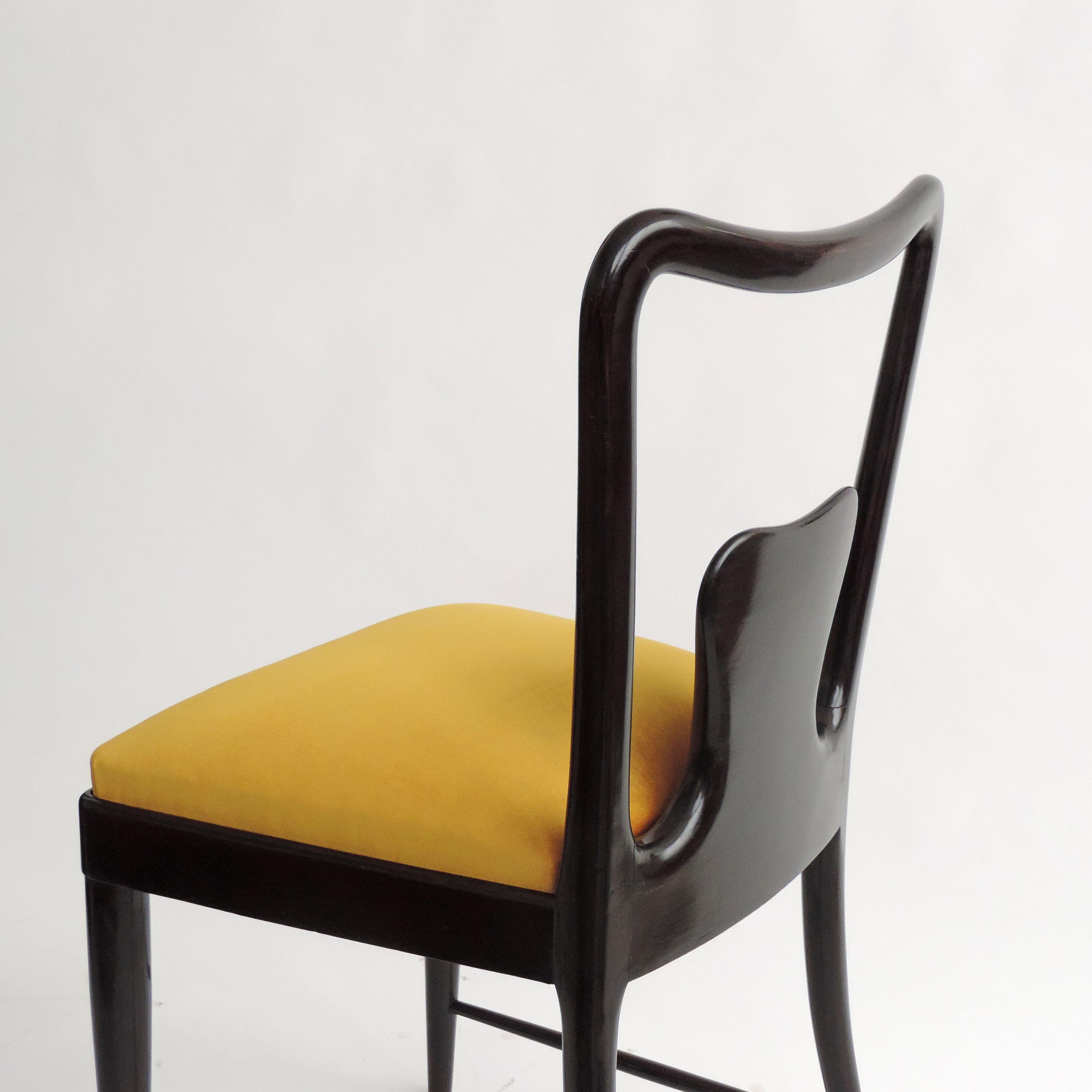 Guglielmo Ulrich Set of Six Dining Chairs, Italy, 1940s In Good Condition For Sale In Milan, IT