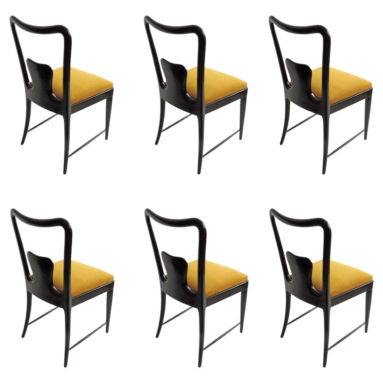 Attributed to Guglielmo Ulrich Set of Six Dining Chairs, 1940s