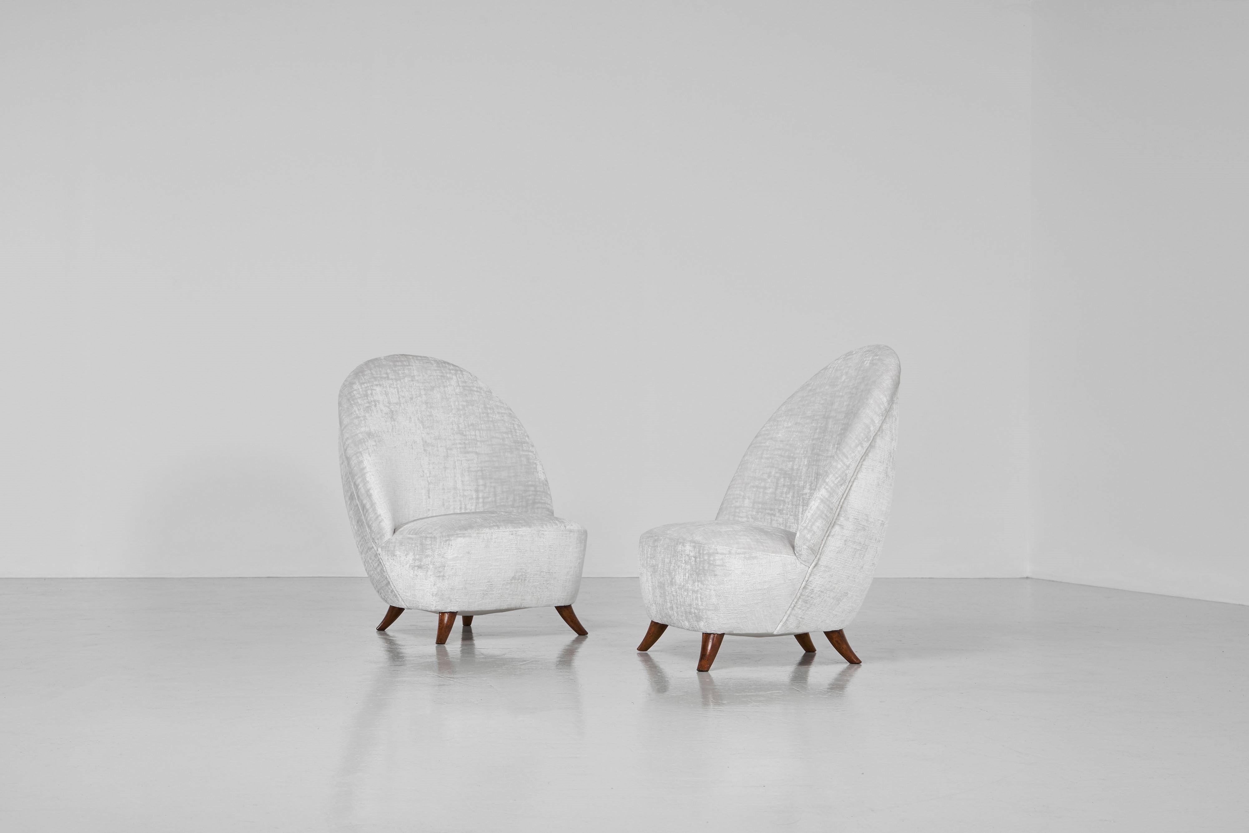 Beistellstühle von Guglielmo Ulrich, Paar, hergestellt in Italien, 1950 (Italienisch) im Angebot