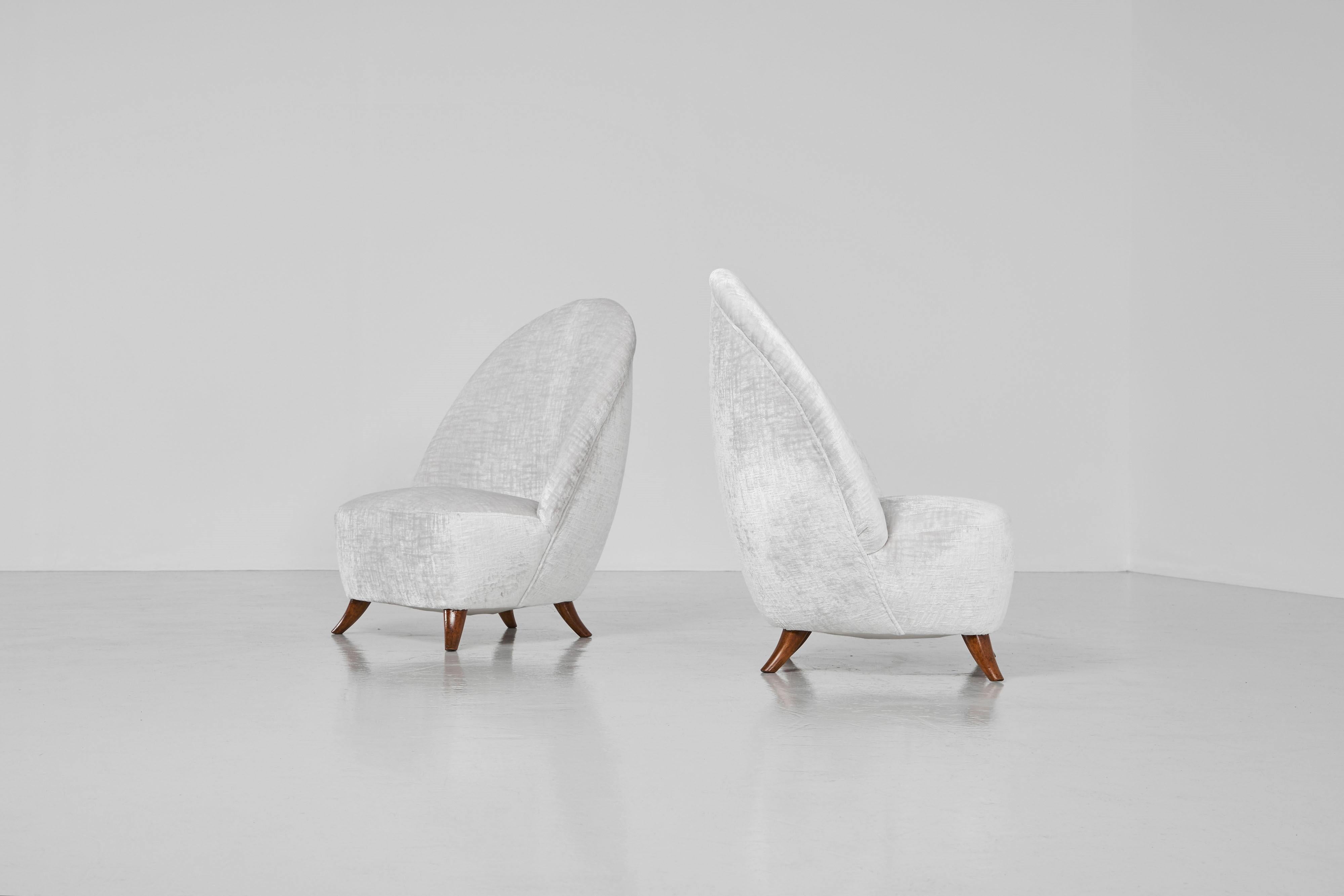 Beistellstühle von Guglielmo Ulrich, Paar, hergestellt in Italien, 1950 im Angebot 1