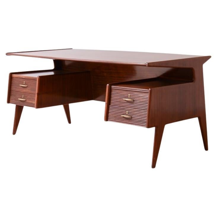 splendid executive desk in the style of Ulrich with four drawers For Sale