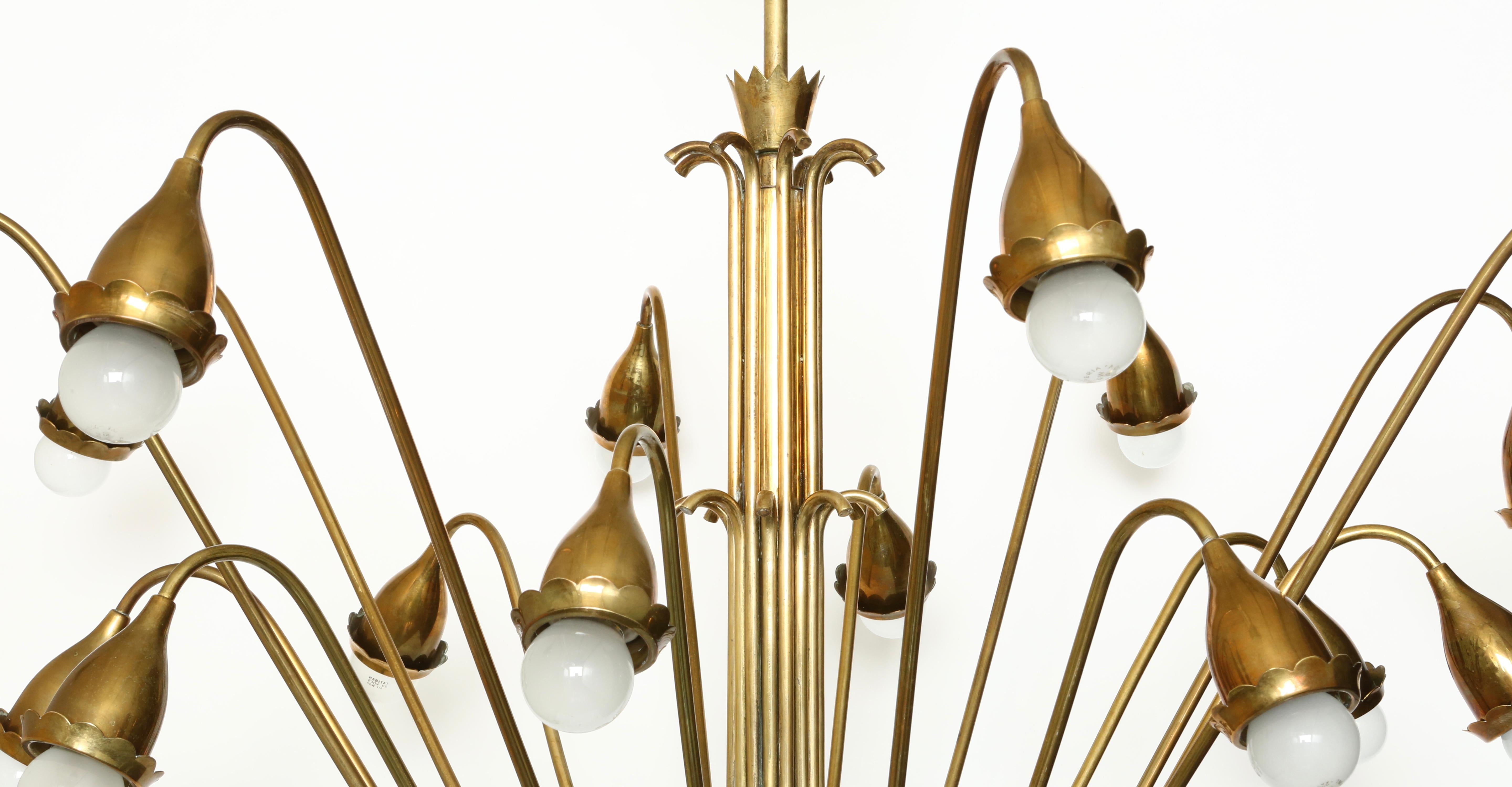 Guglielmo Ulrich Style Brass Chandelier 2