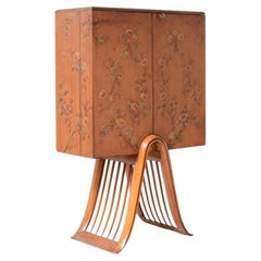 Guglielmo Ulrich, unique bar cabinet in leather painted