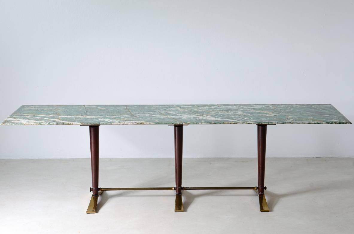Mid-Century Modern Guglielmo Ulrich, unique console table with shaped marble top