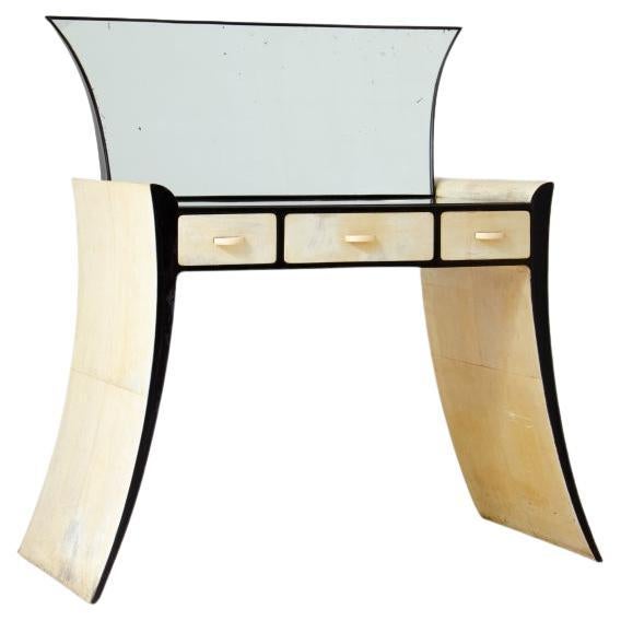 Guglielmo Ulrich console unique en parchemin avec miroir