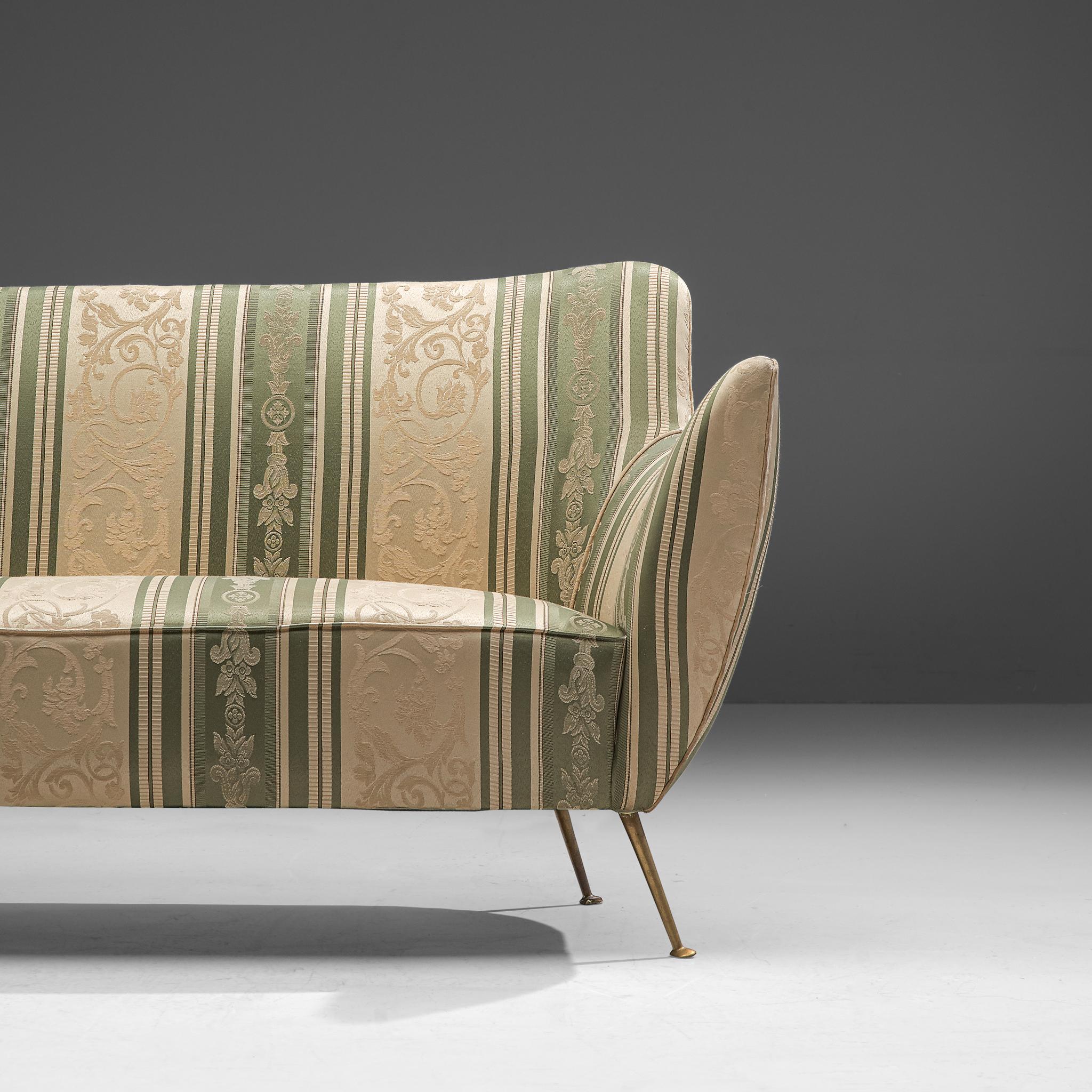 Guglielmo Veronesi for I.S.A Bergamo Curved Sofa in Baroque Upholstery In Good Condition In Waalwijk, NL