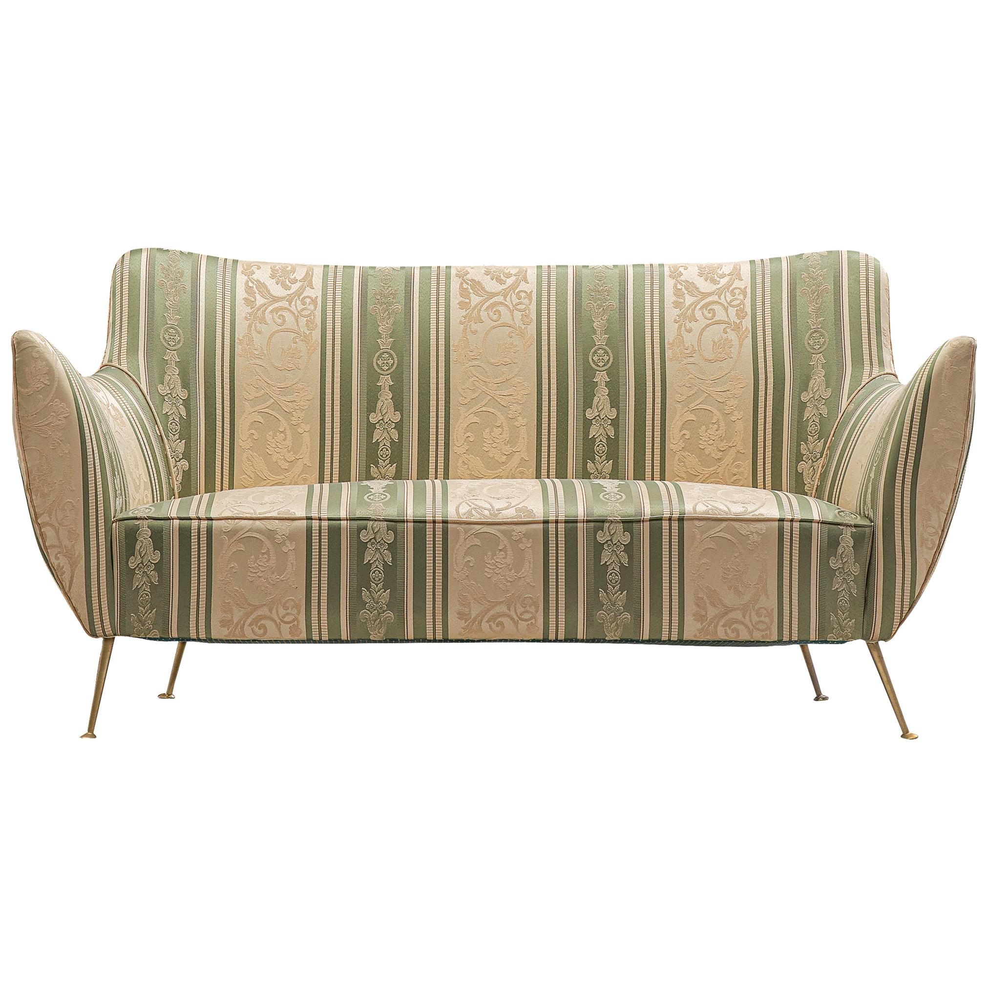 Guglielmo Veronesi Curved Sofa in Baroque Upholstery