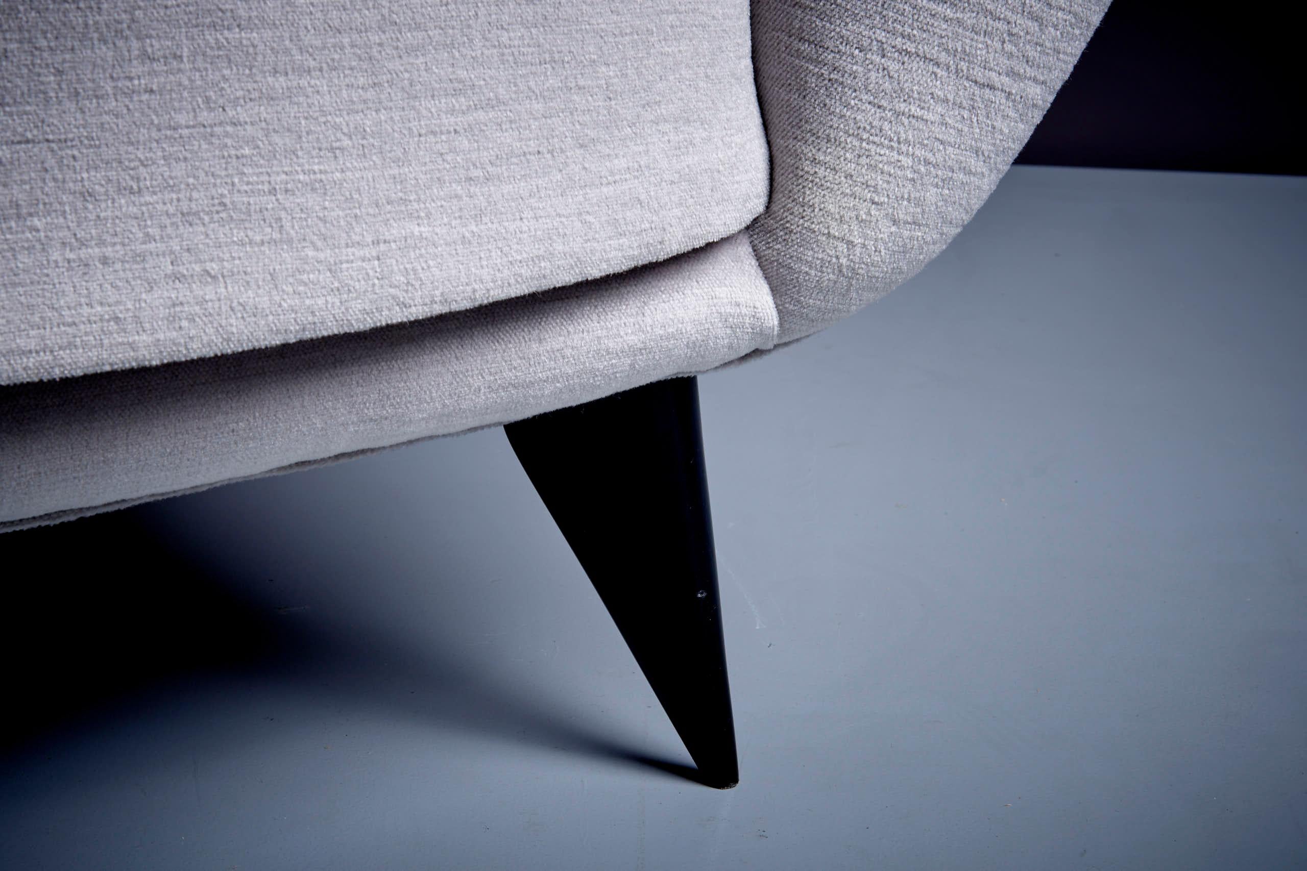 Italian Guglielmo Veronesi for ISA Bergamo la perla Sofa and Lounge Chairs in Gray