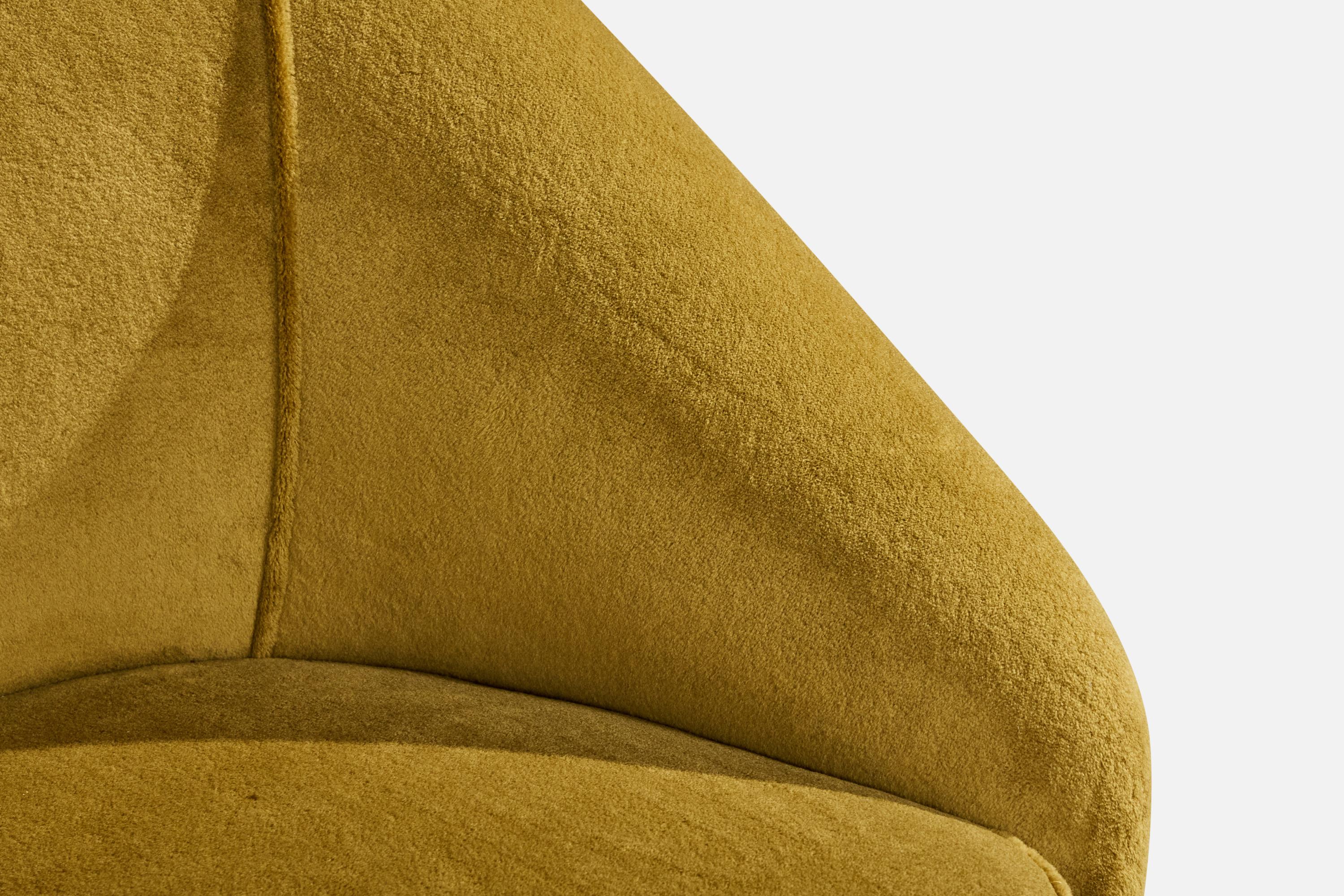 Guglielmo Veronesi, Loungesessel, Samt, Holz, Messing, Italien, 1950er Jahre im Angebot 6