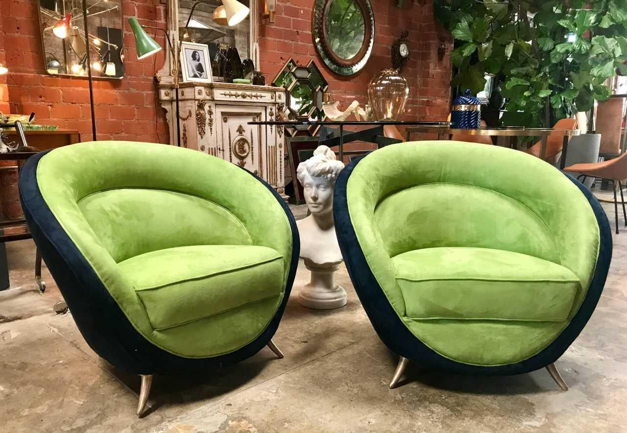 Guglielmo Veronesi Pair of Armchairs In Good Condition For Sale In Los Angeles, CA