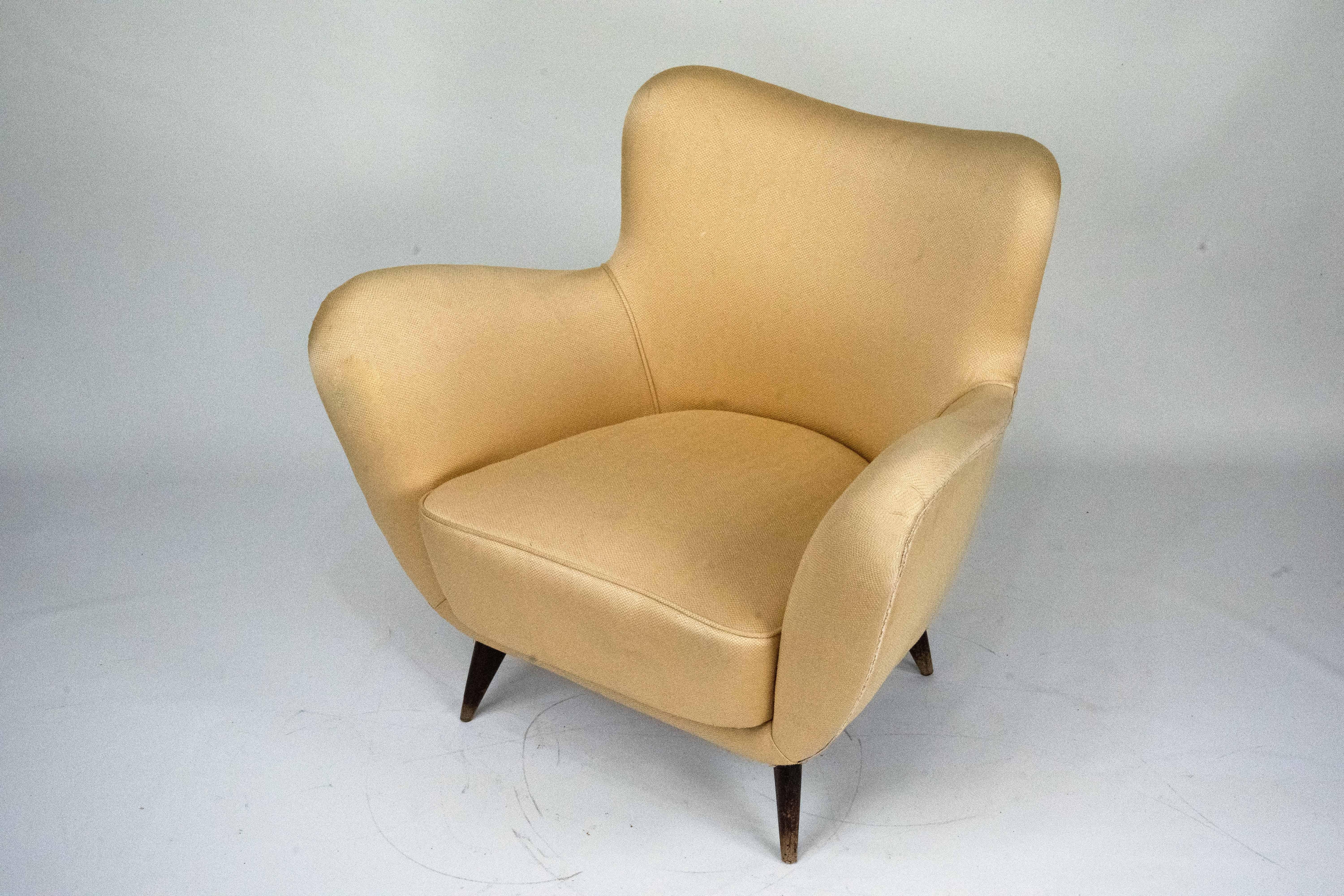 Sillón de salón escultural Guglielmo Veronesi, Italia, años 50 Moderno de mediados de siglo en venta